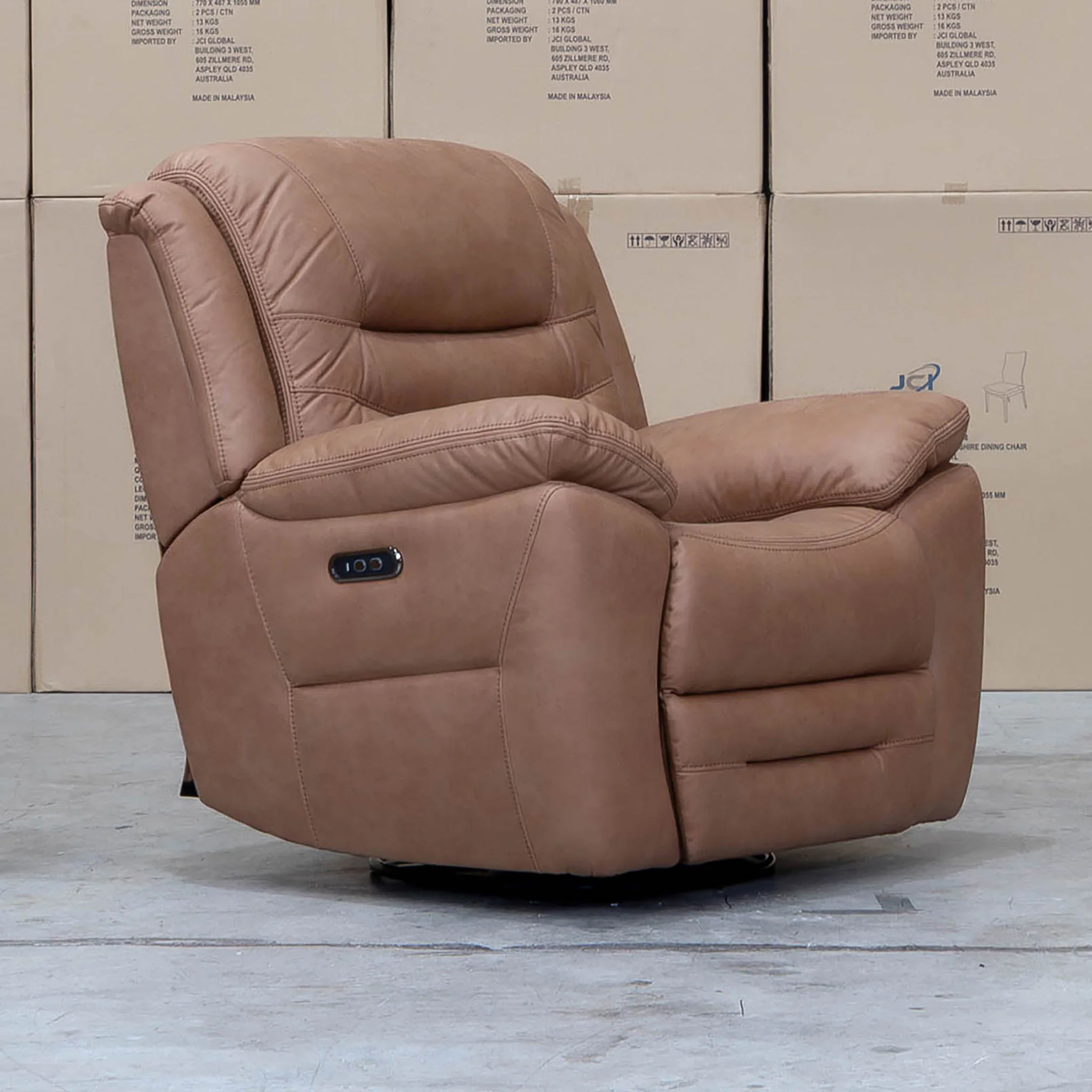 Airlie Electric Swivel Glider Recliner - Tan - Image 4