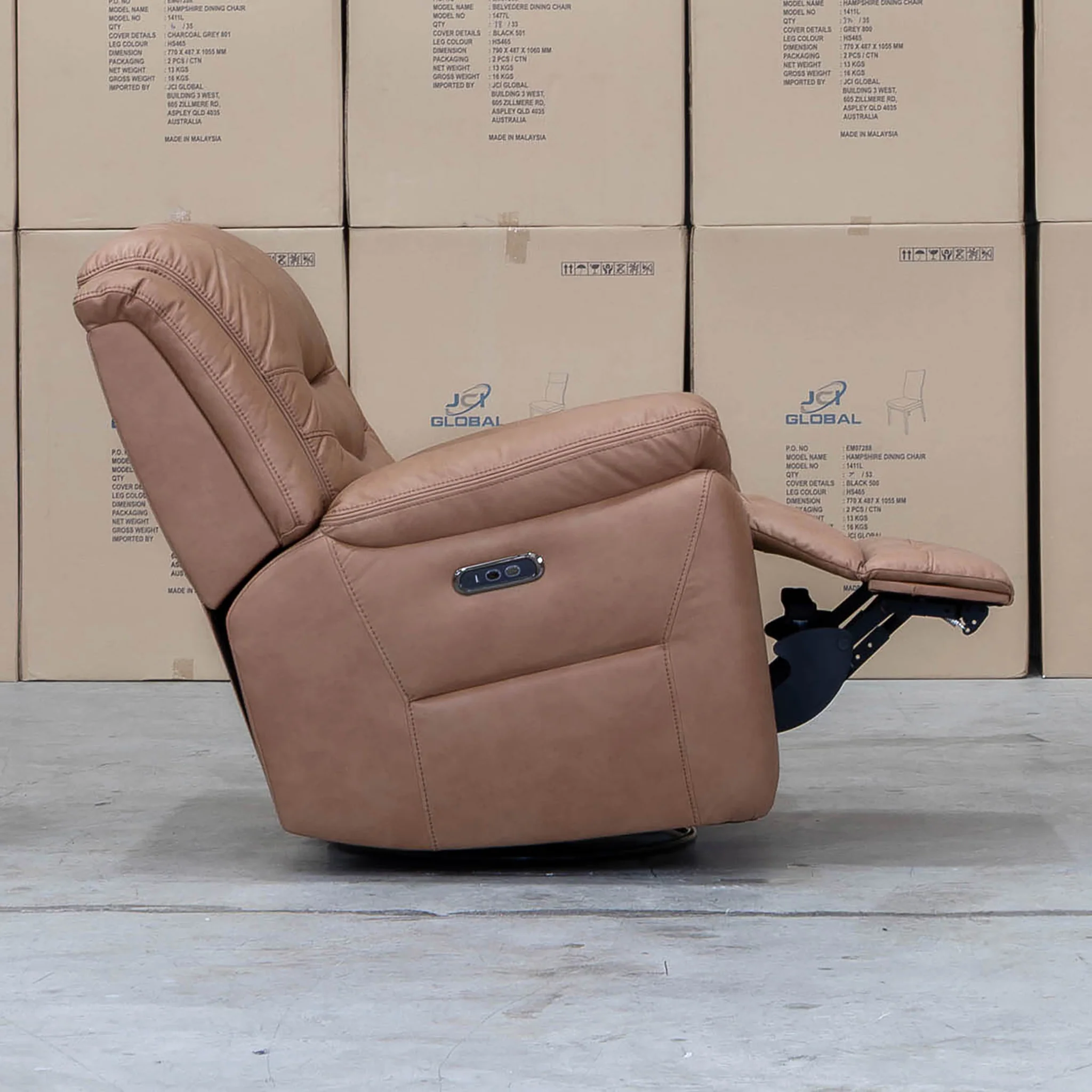 Airlie Electric Swivel Glider Recliner - Tan - Image 6