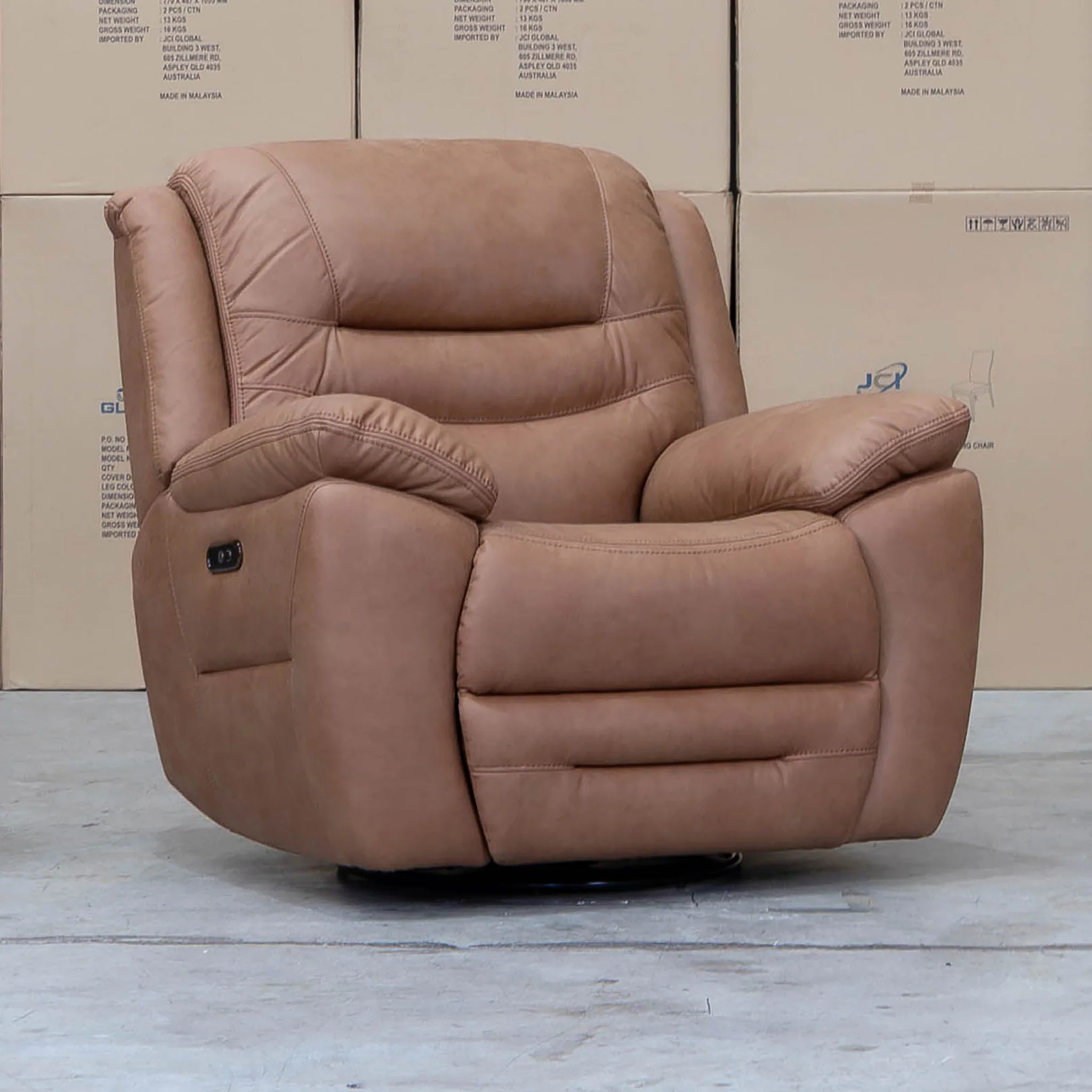 Airlie Electric Swivel Glider Recliner - Tan - Image 9