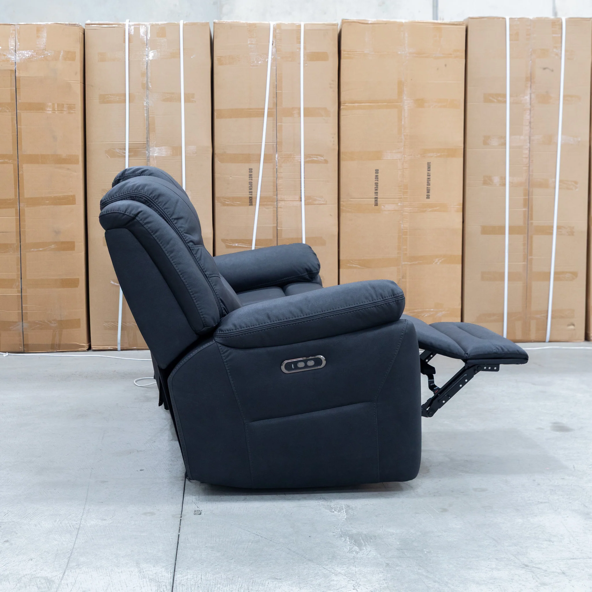 Airlie Three Seat Electric Recliner Lounge - Coal - Image 10