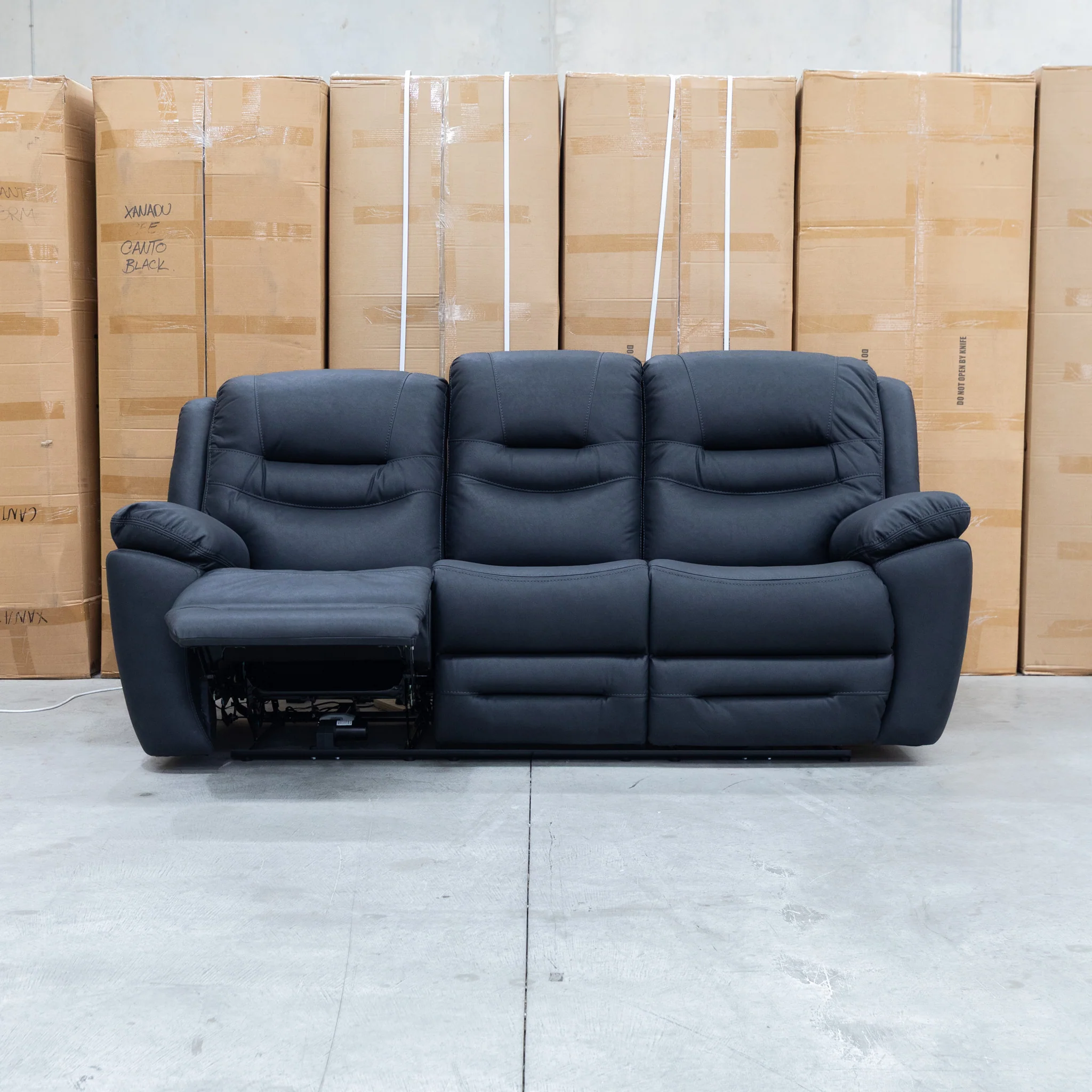 Airlie Three Seat Electric Recliner Lounge - Coal - Image 4
