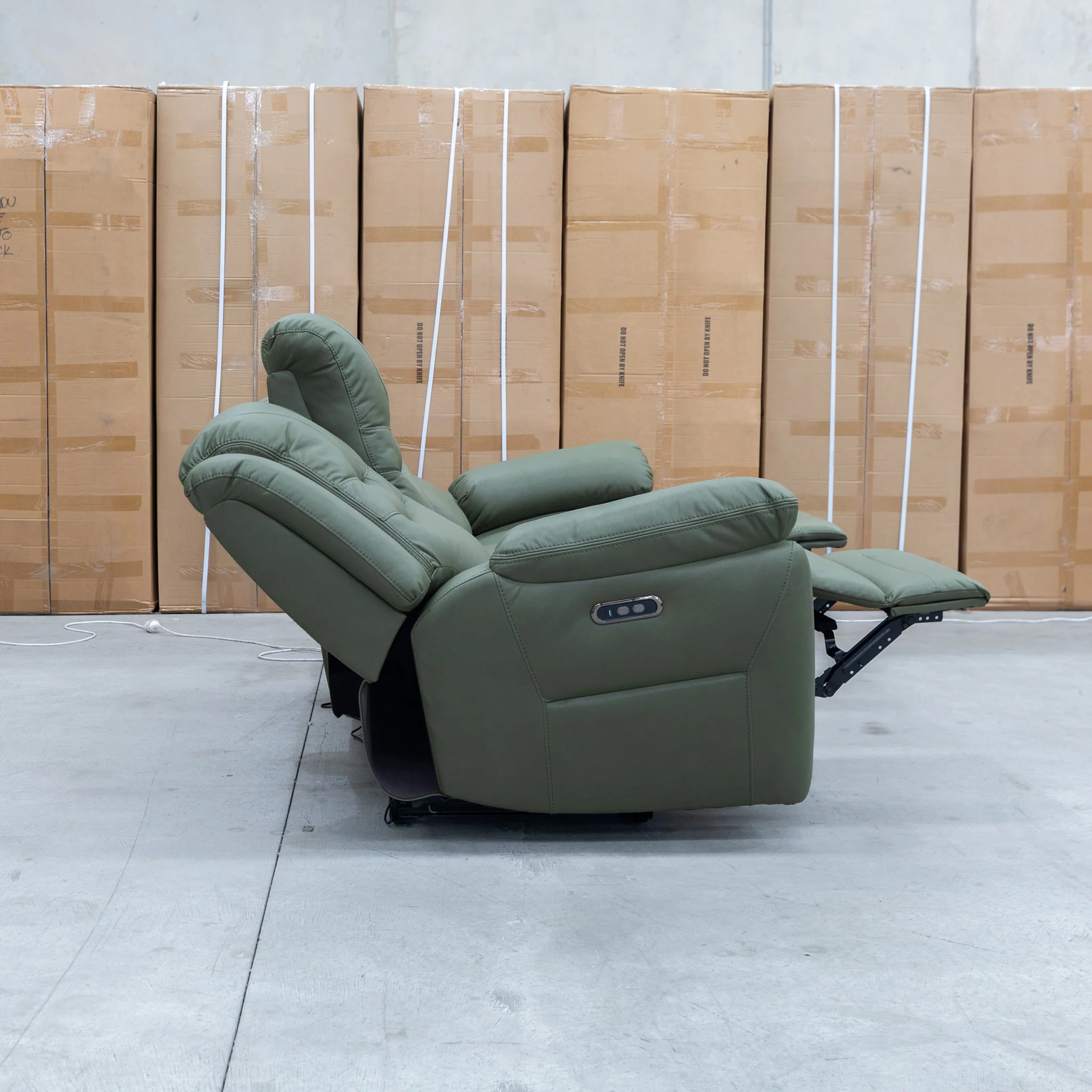 Airlie Three Seat Electric Recliner Lounge - Moss - Image 12