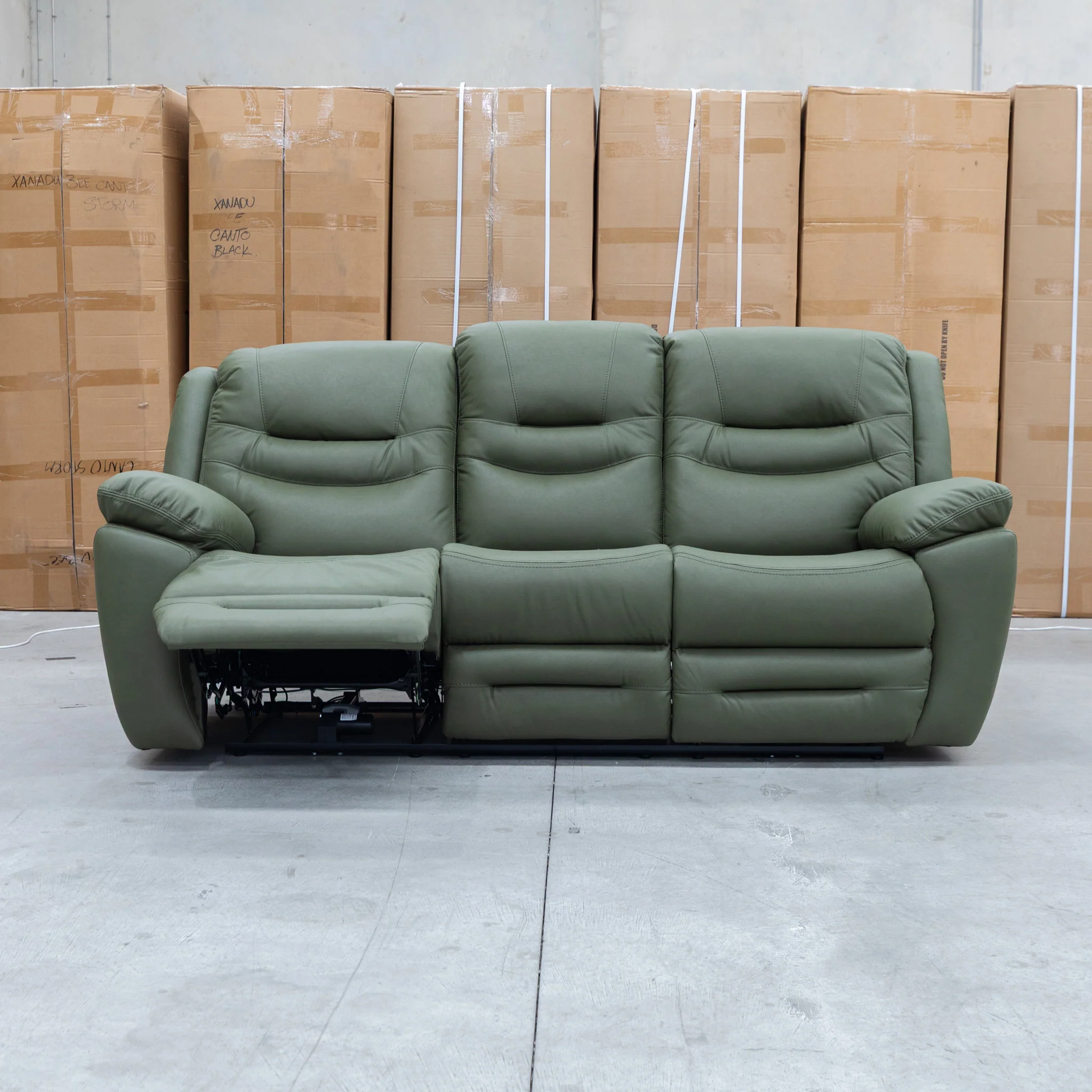 Airlie Three Seat Electric Recliner Lounge - Moss - Image 4