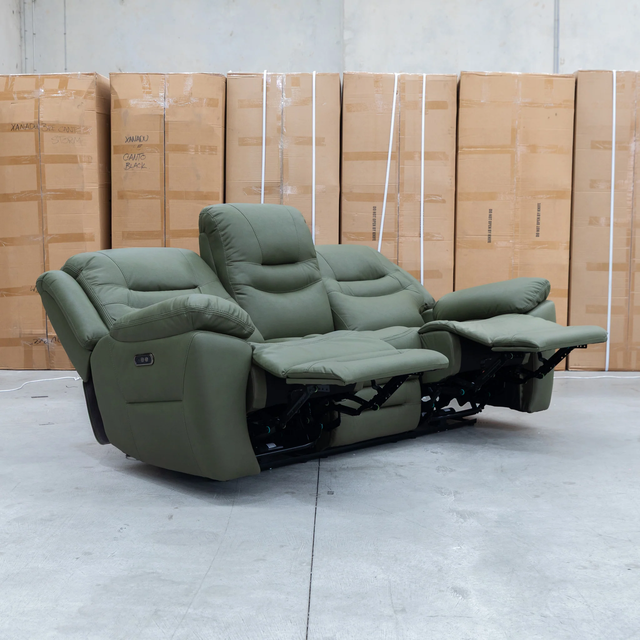 Airlie Three Seat Electric Recliner Lounge - Moss - Image 8