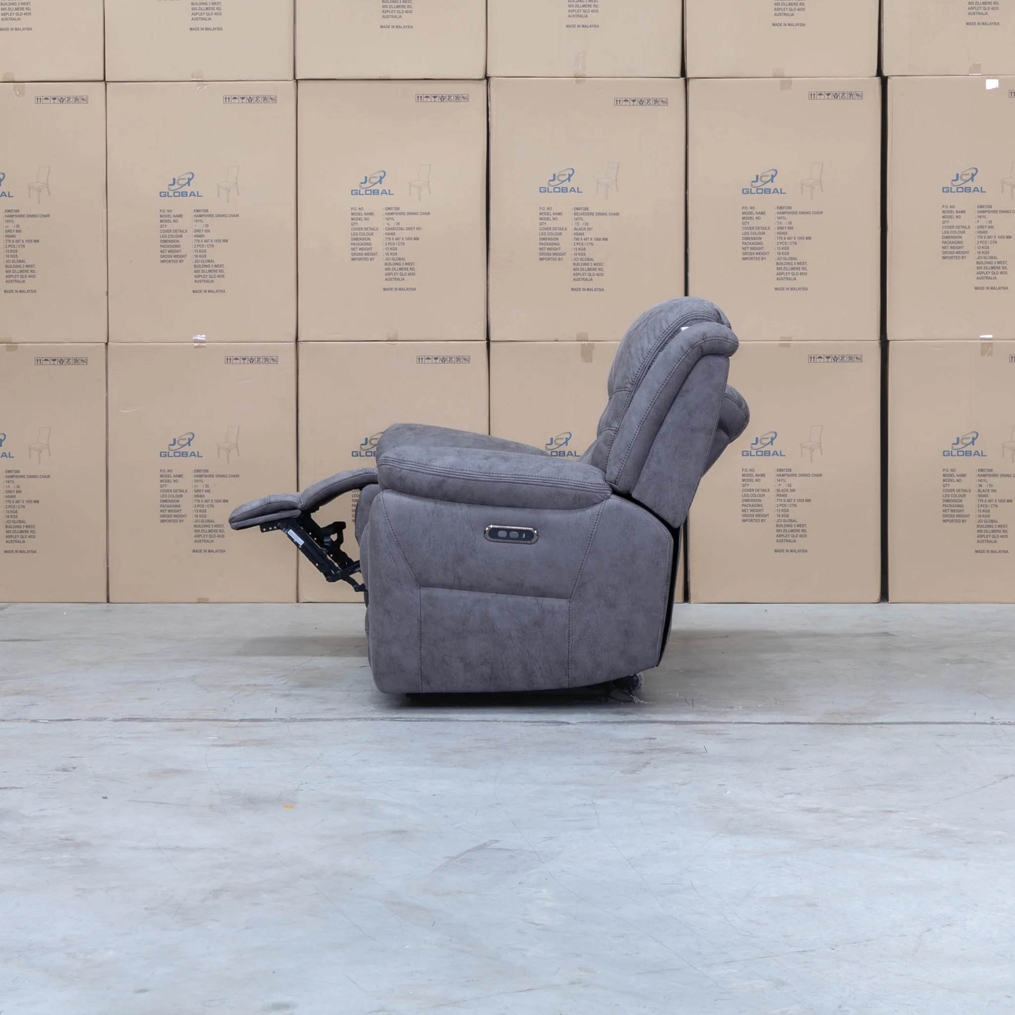 Airlie Three Seat Electric Recliner Lounge - Slate - Image 10