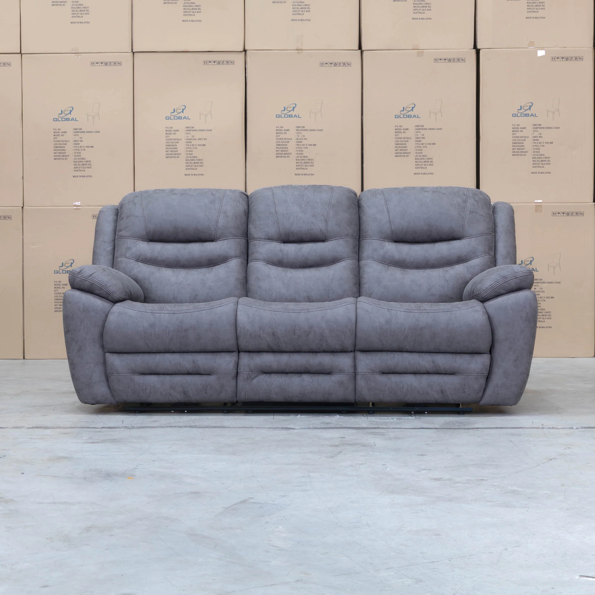 Airlie Three Seat Electric Recliner Lounge - Slate - Image 13