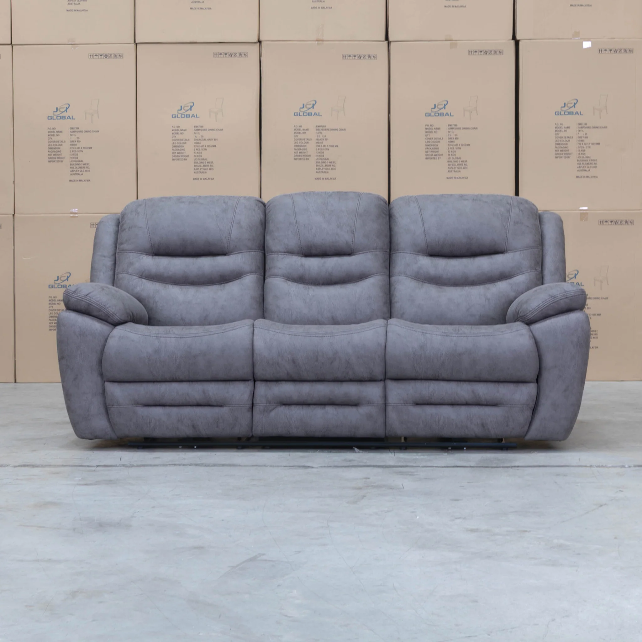 Airlie Three Seat Electric Recliner Lounge - Slate - Image 3
