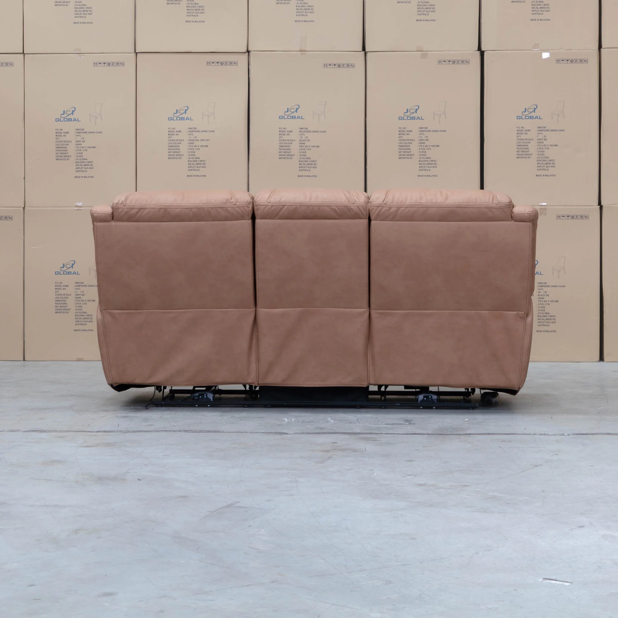 Airlie Three Seat Electric Recliner Lounge - Tan - Image 14