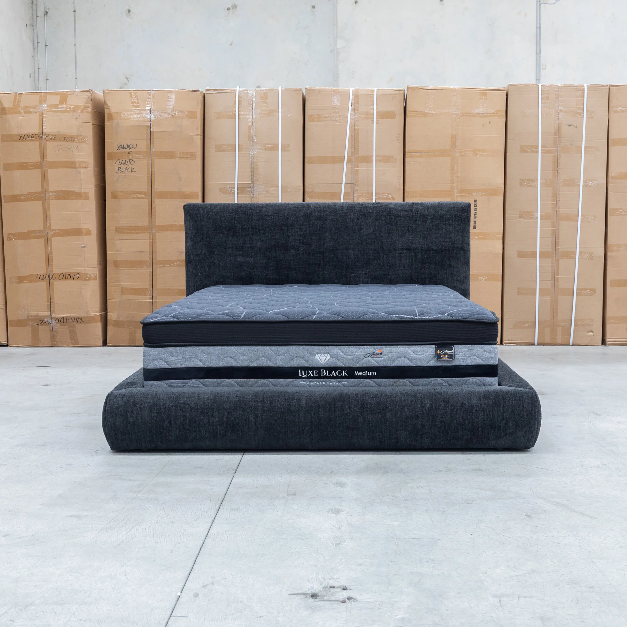 Alina King Upholstered Bed - Black - Image 3