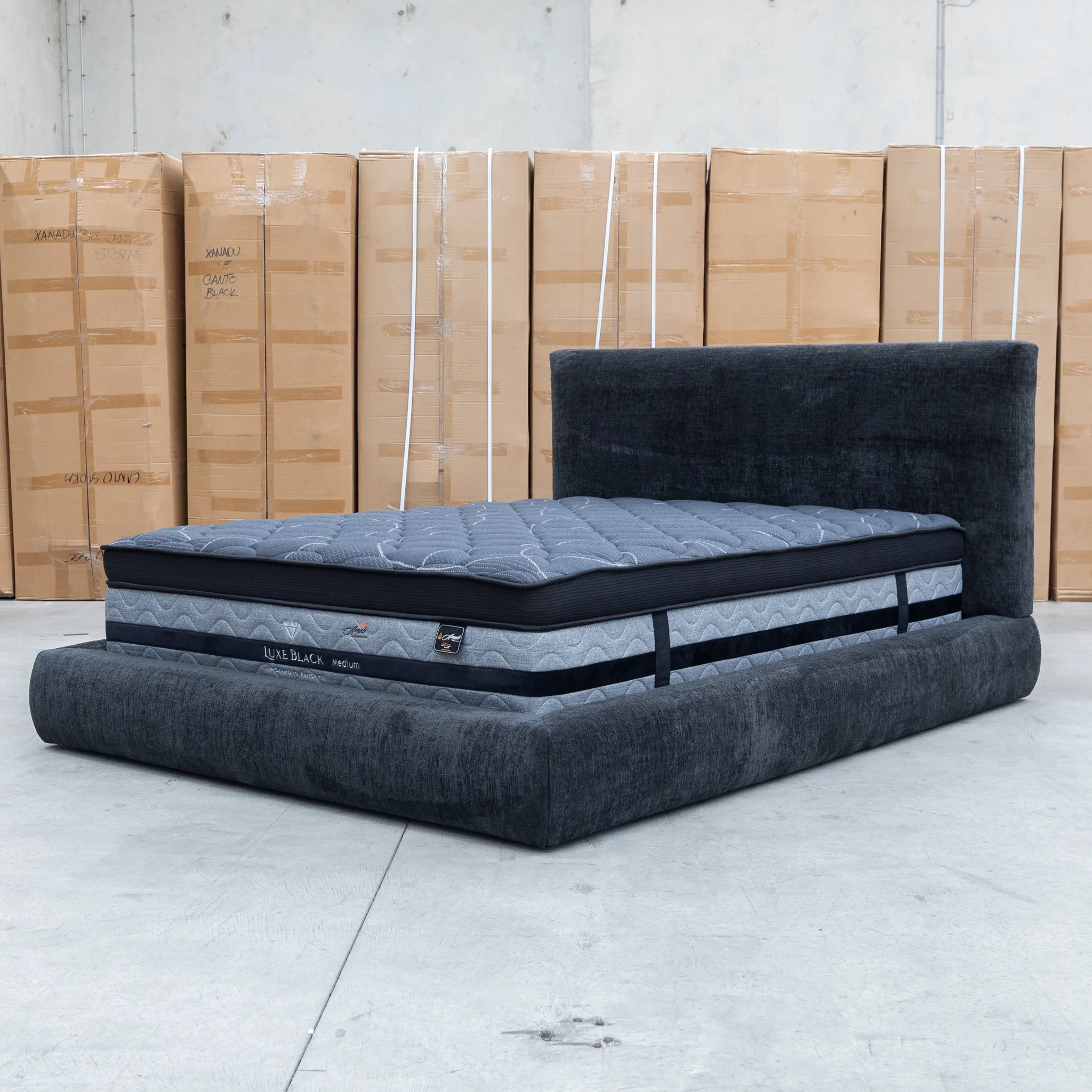 Alina King Upholstered Bed - Black - Image 6