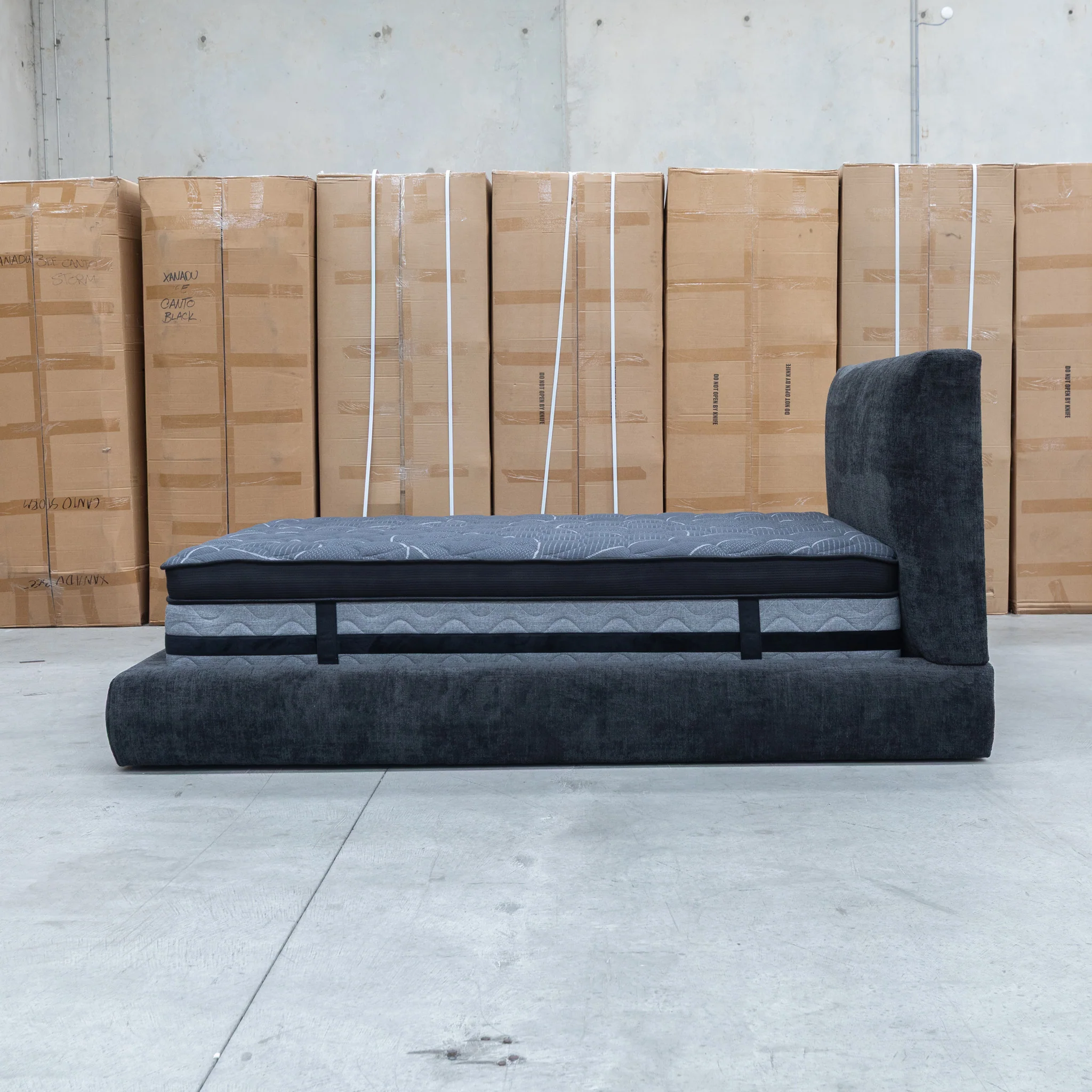 Alina King Upholstered Bed - Black - Image 7