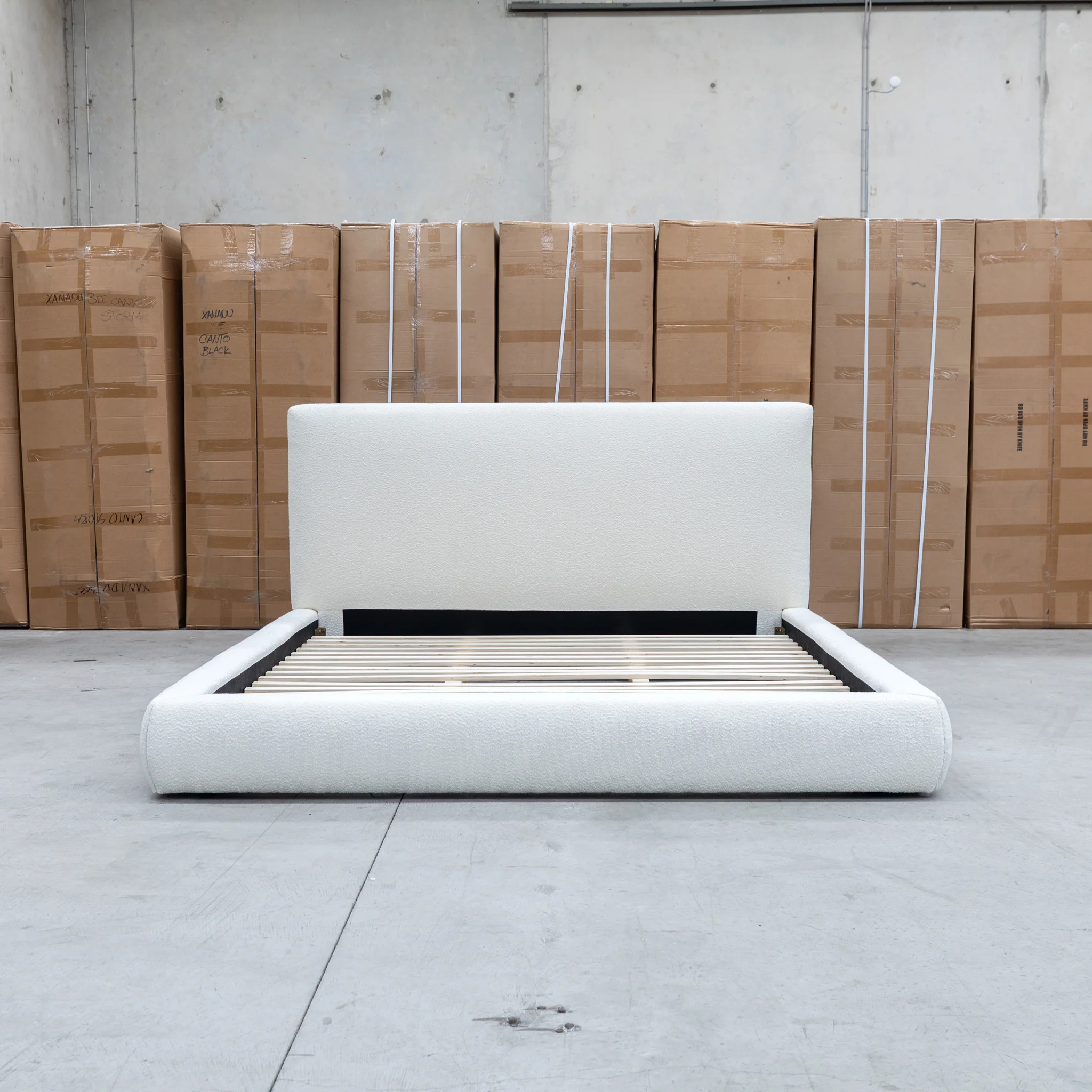 Alina King Upholstered Bed - Cream - Image 3