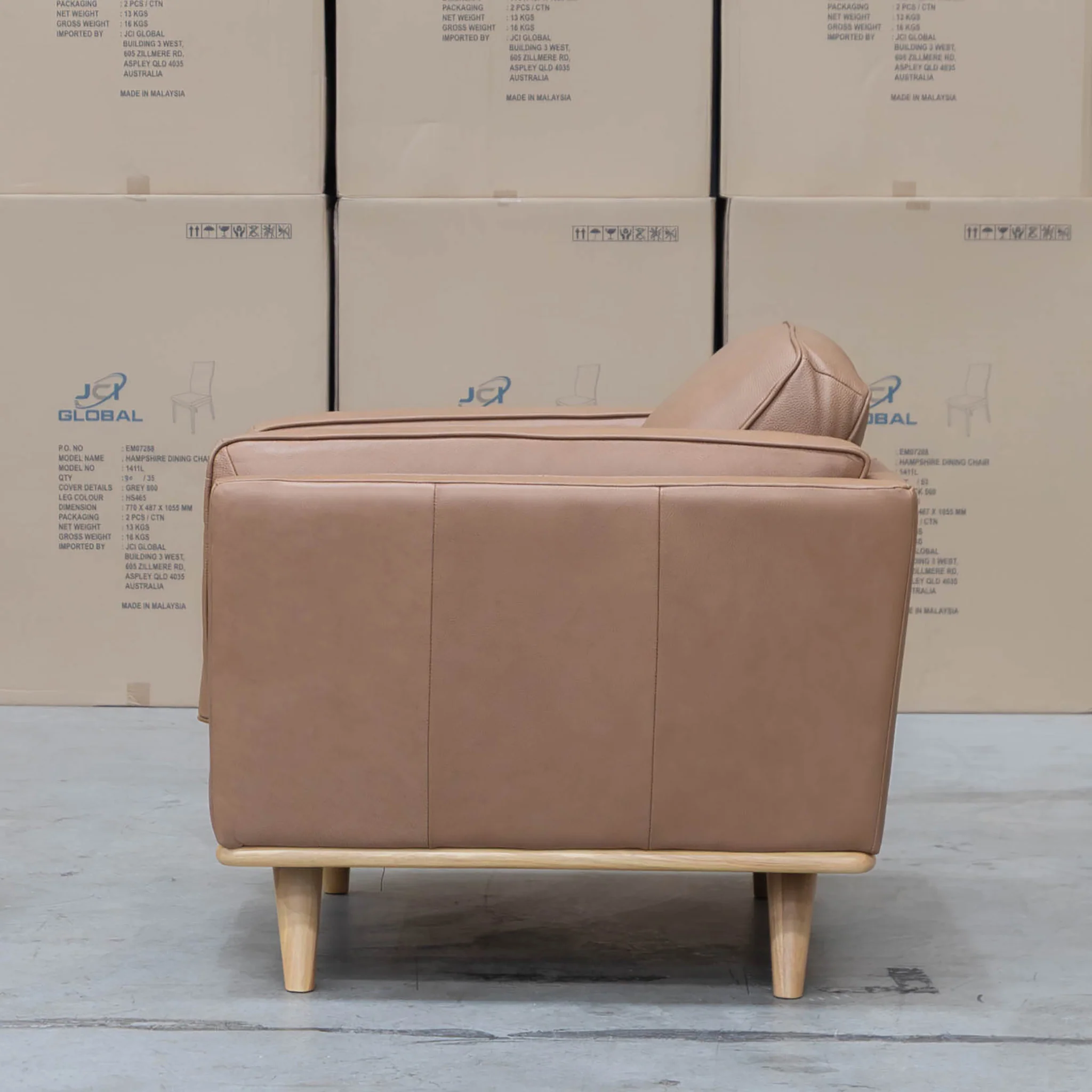 Alpine Single Leather Armchair - Tan - Image 3