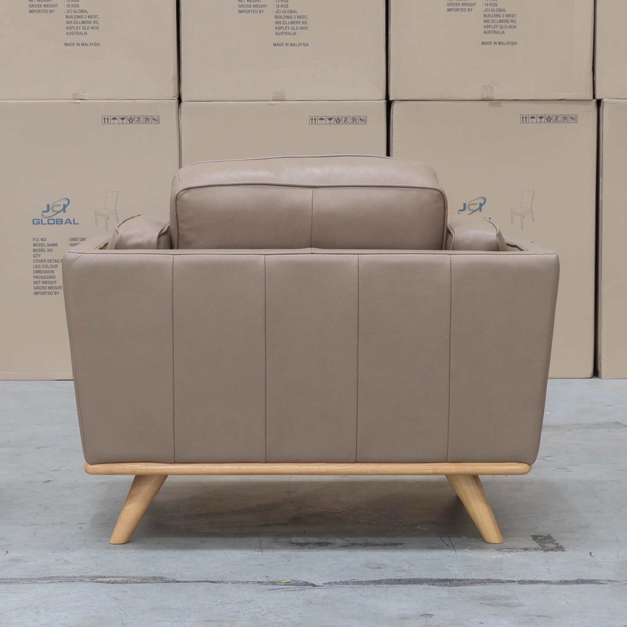 Alpine Single Leather Armchair - Camel - Image 4