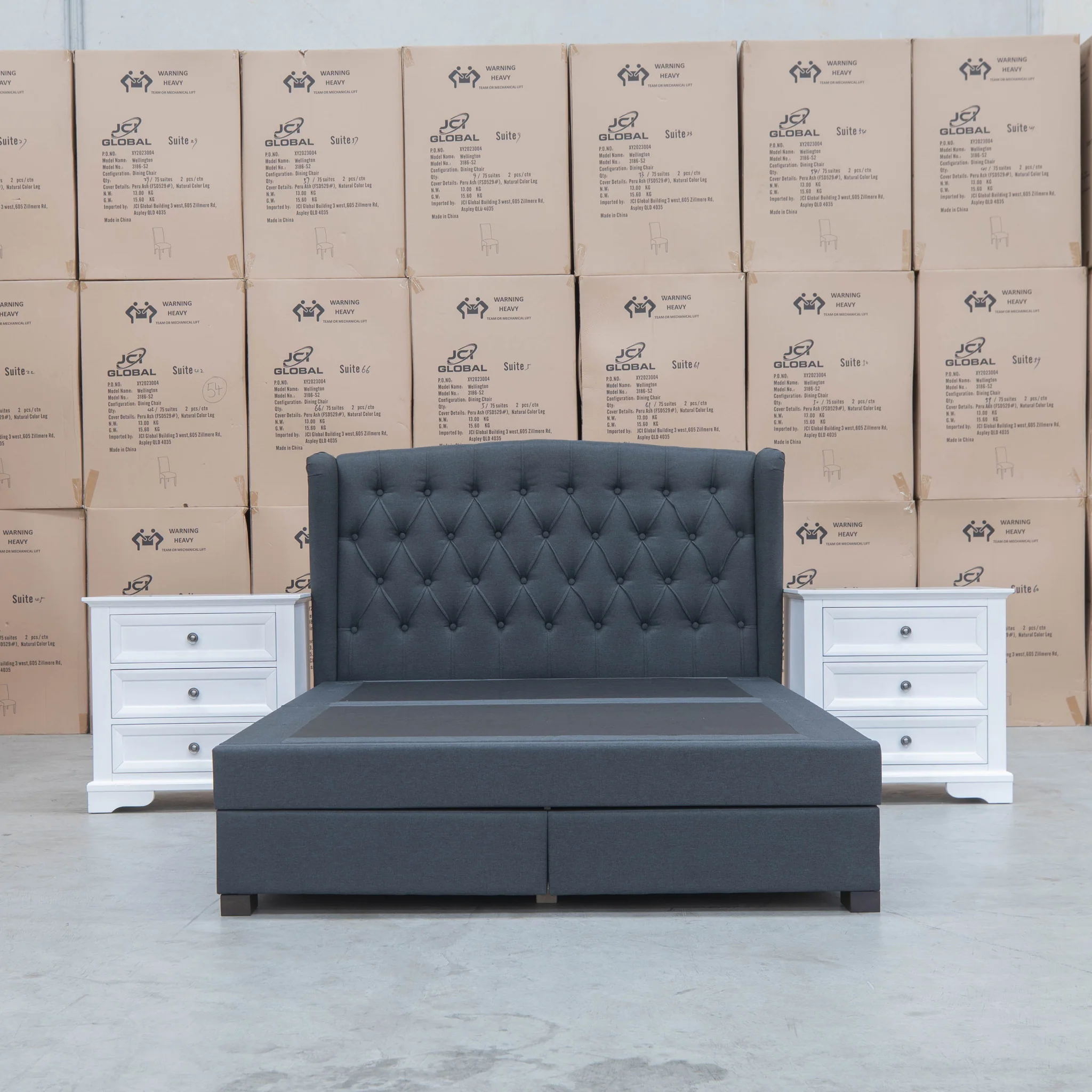 Amelia Queen Fabric Gas Lift Storage Bed - Charcoal - Available After 13th March - Image 10