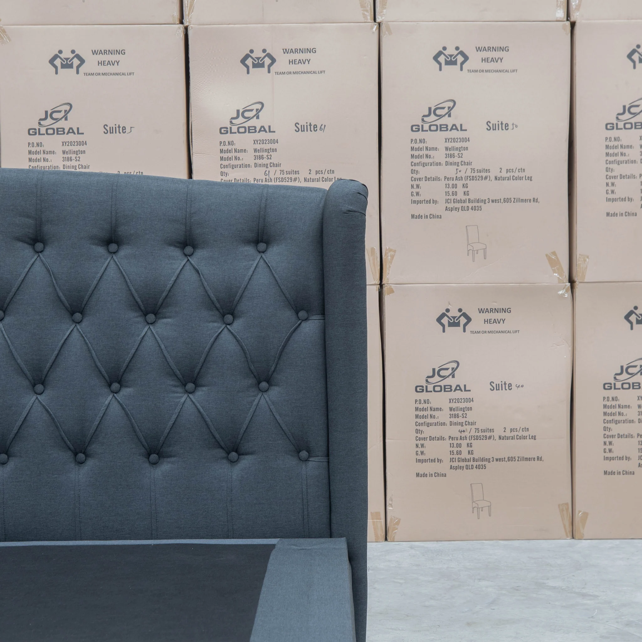 Amelia Queen Fabric Gas Lift Storage Bed - Charcoal - Available After 13th March - Image 13