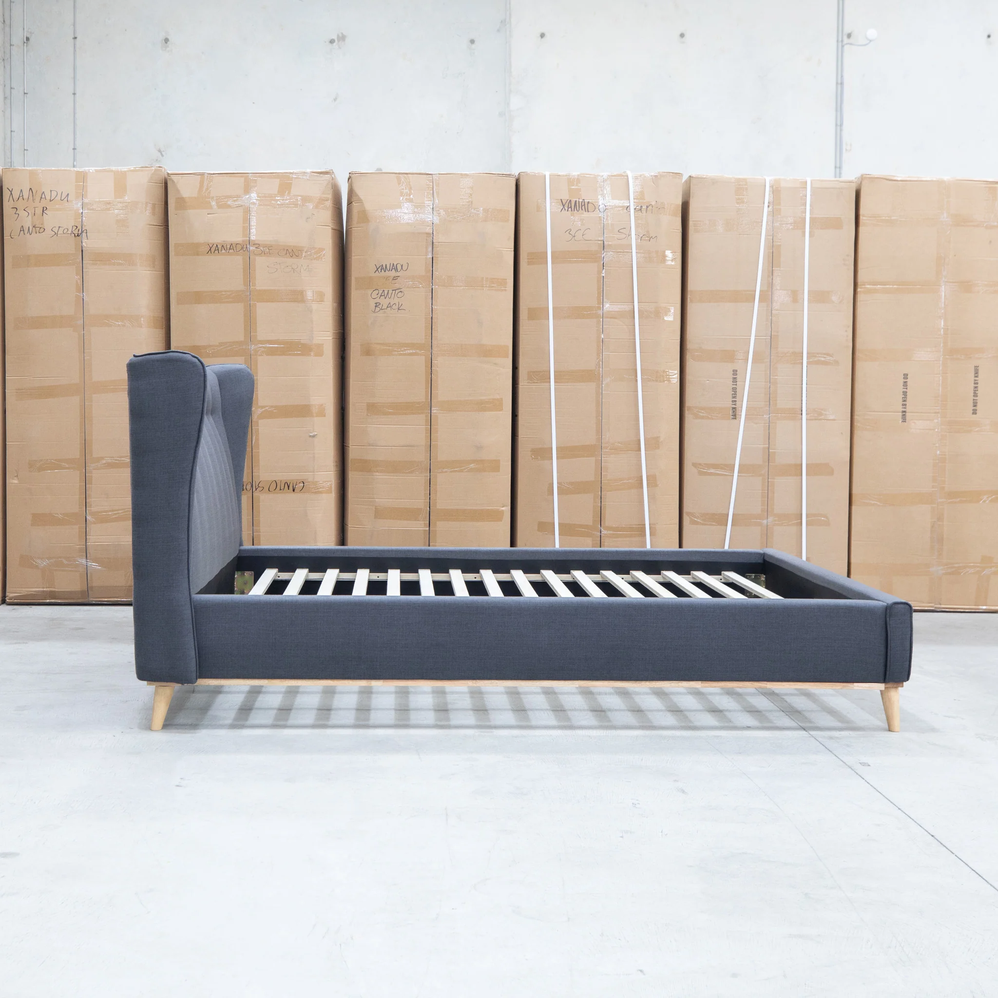 Aspen Double Upholstered Bed - Charcoal - Image 8