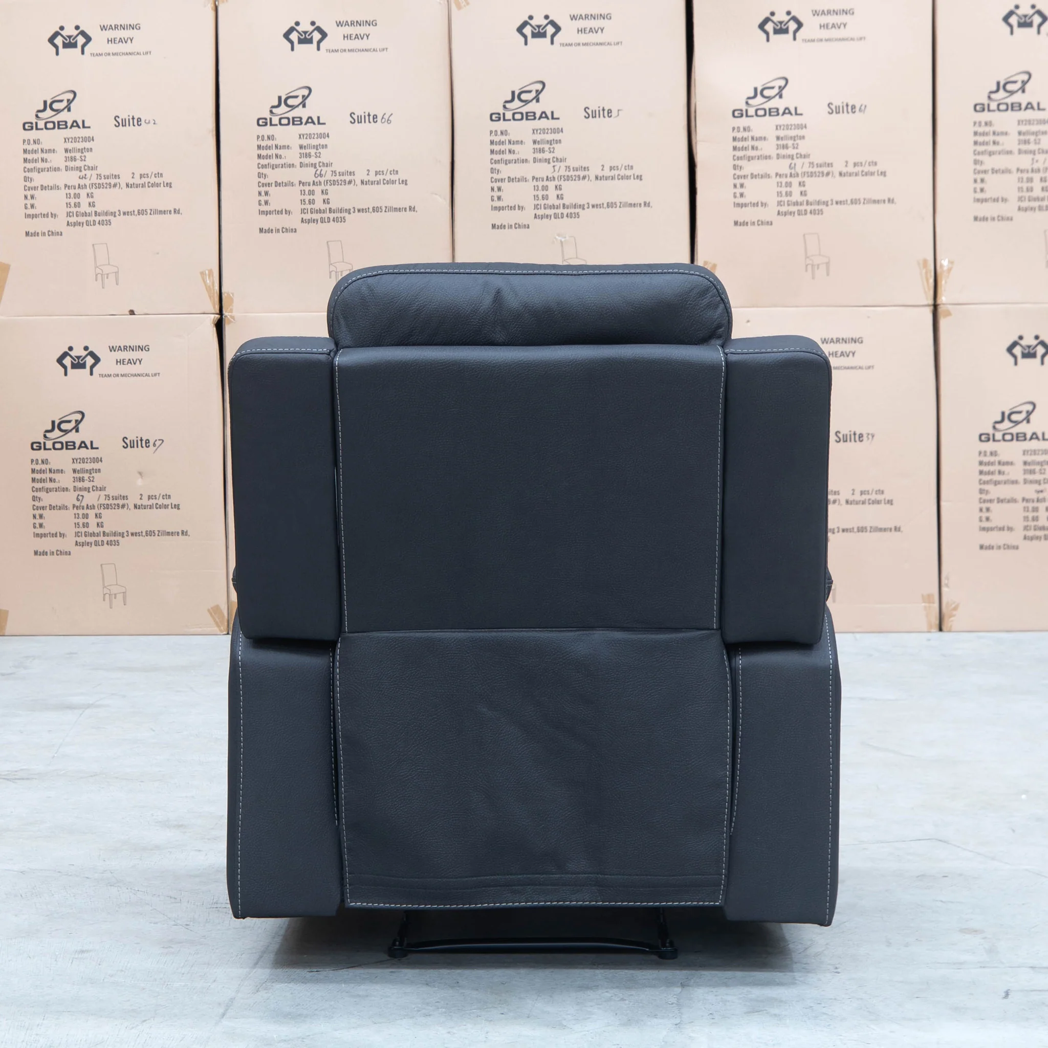 Bari Single Recliner - Jet - Image 8