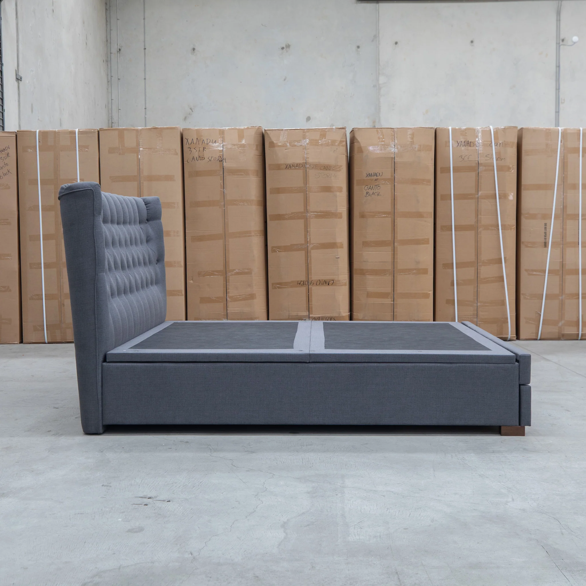 Blake King Upholstered Gas Lift Storage Bed - Charcoal - Image 15