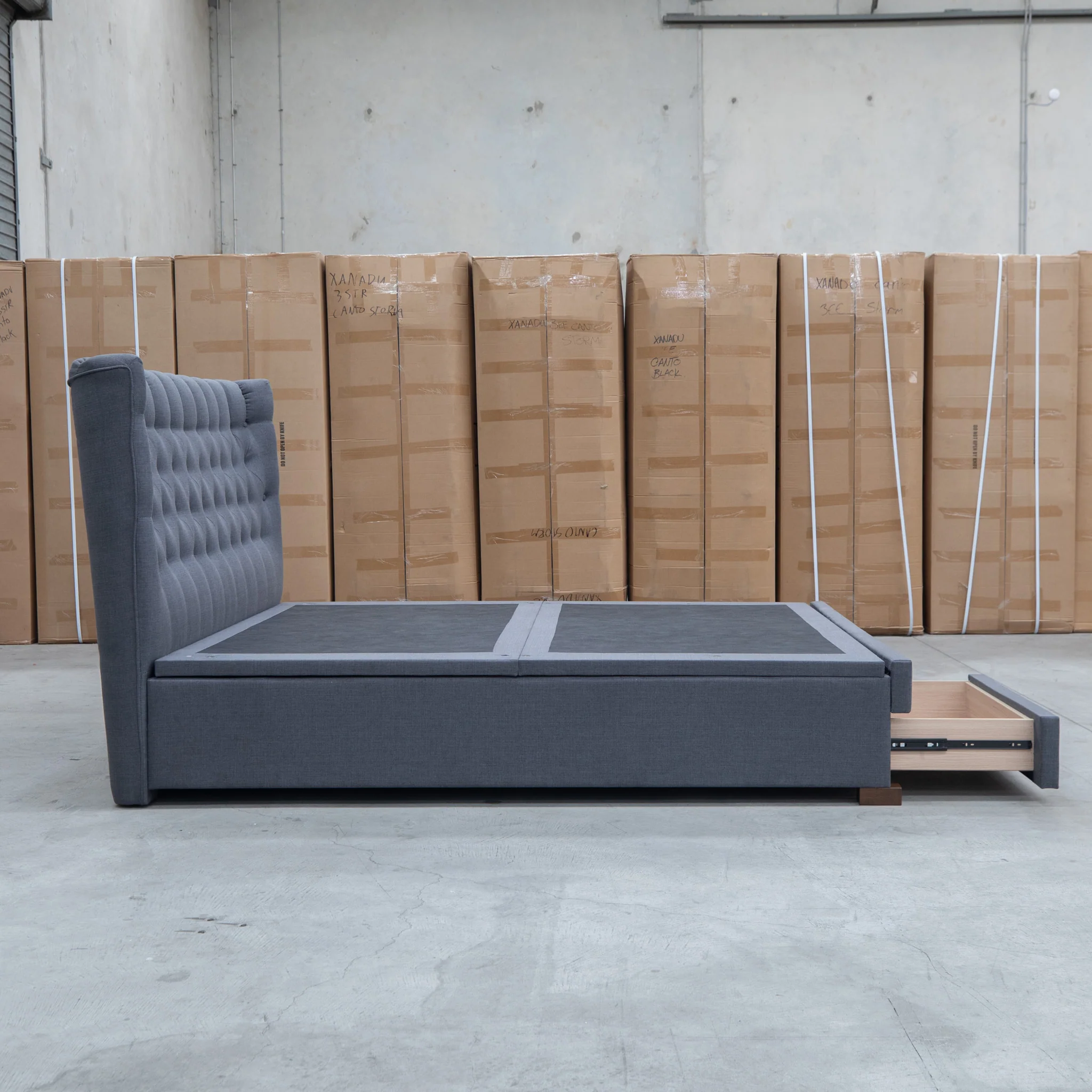 Blake King Upholstered Gas Lift Storage Bed - Charcoal - Image 16