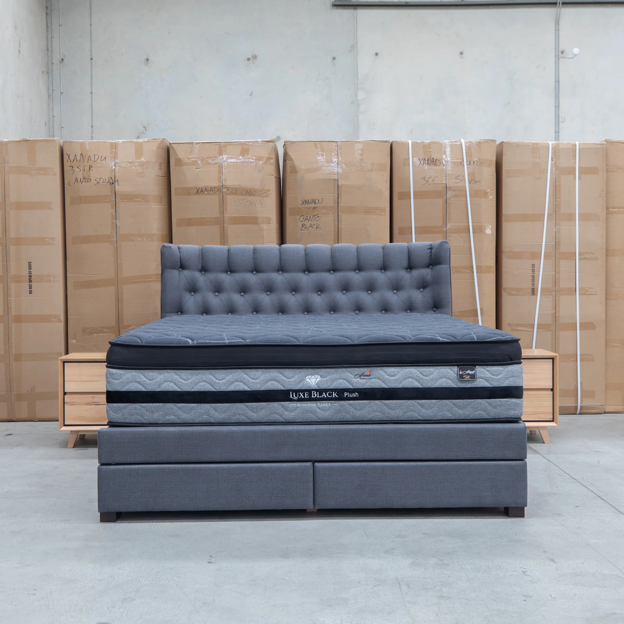 Blake King Upholstered Gas Lift Storage Bed - Charcoal - Image 25