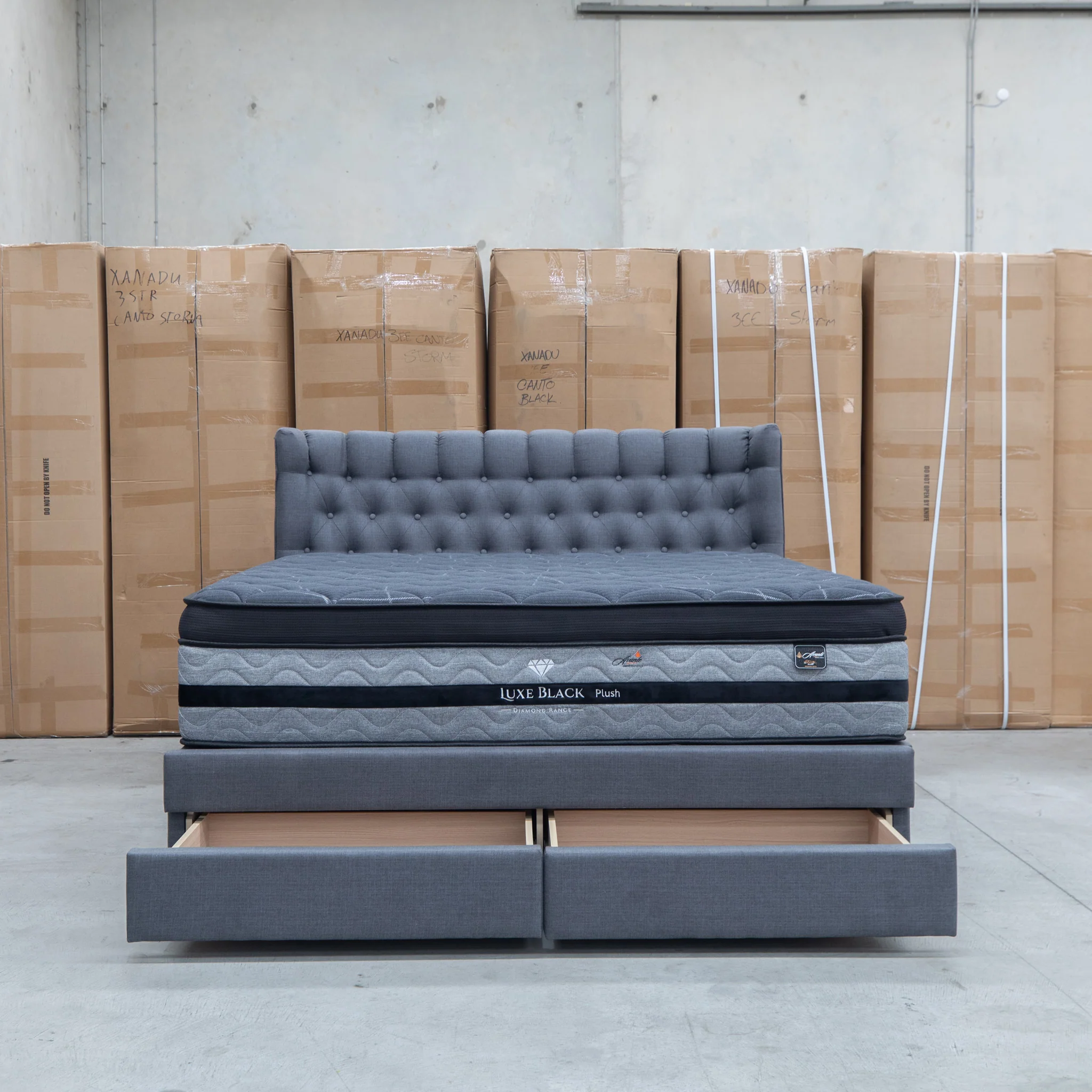 Blake King Upholstered Gas Lift Storage Bed - Charcoal - Image 27