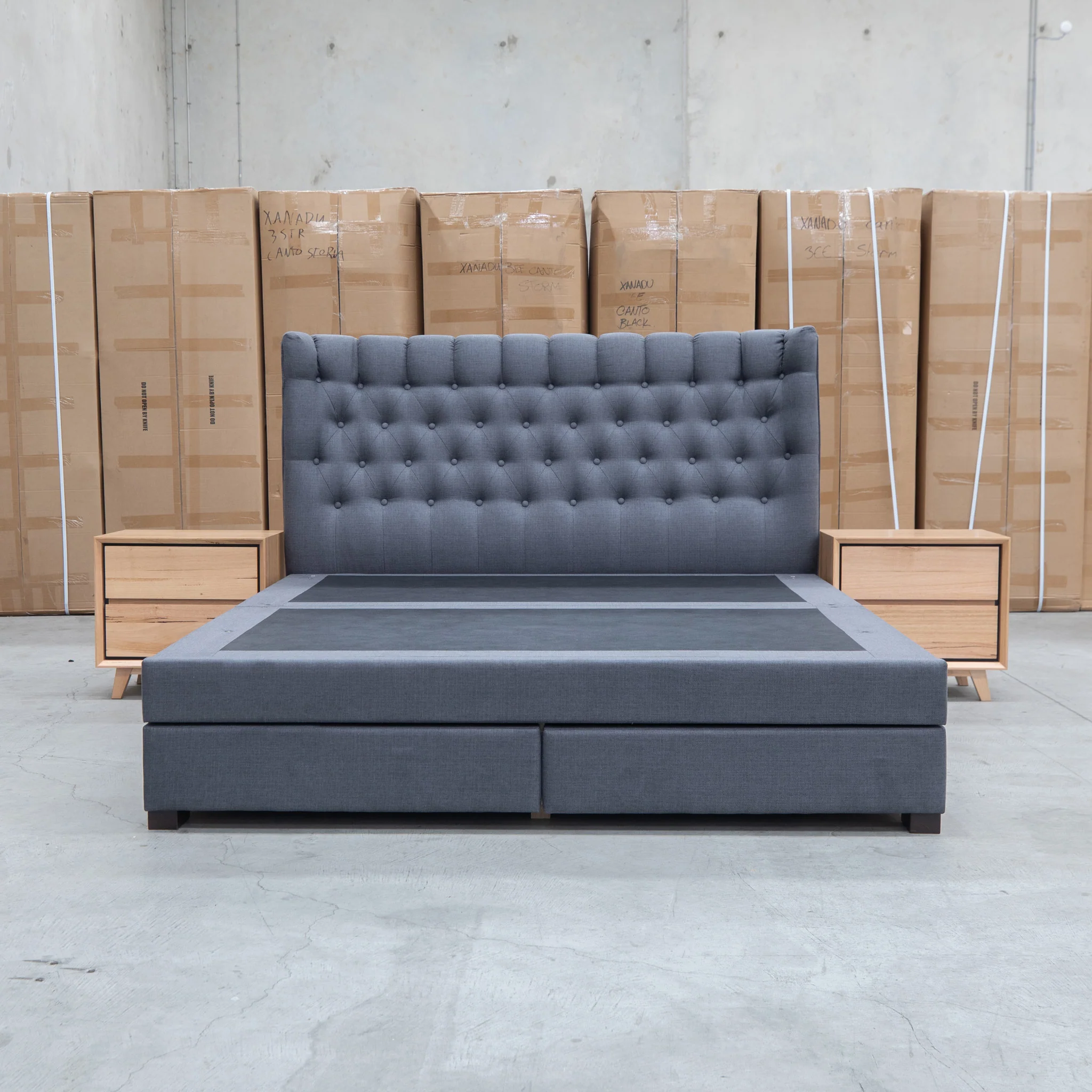 Blake King Upholstered Gas Lift Storage Bed - Charcoal - Image 3