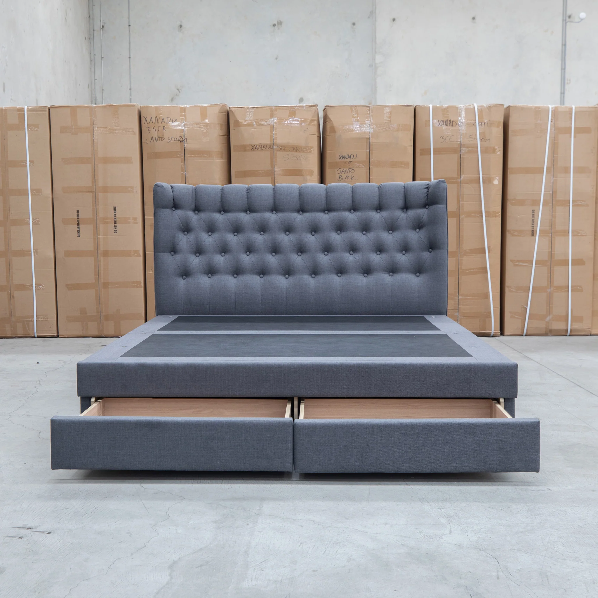 Blake King Upholstered Gas Lift Storage Bed - Charcoal - Image 6