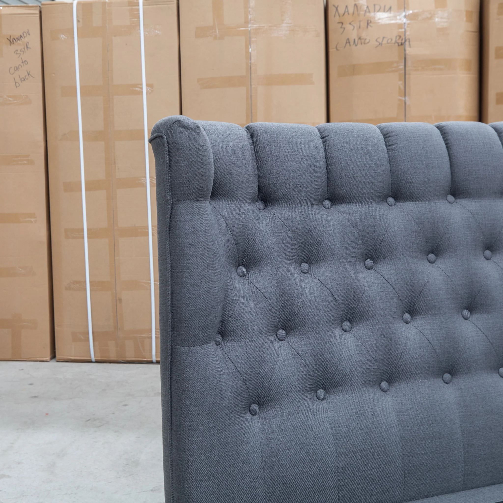Blake Queen Upholstered Gas Lift Storage Bed - Charcoal - Image 14
