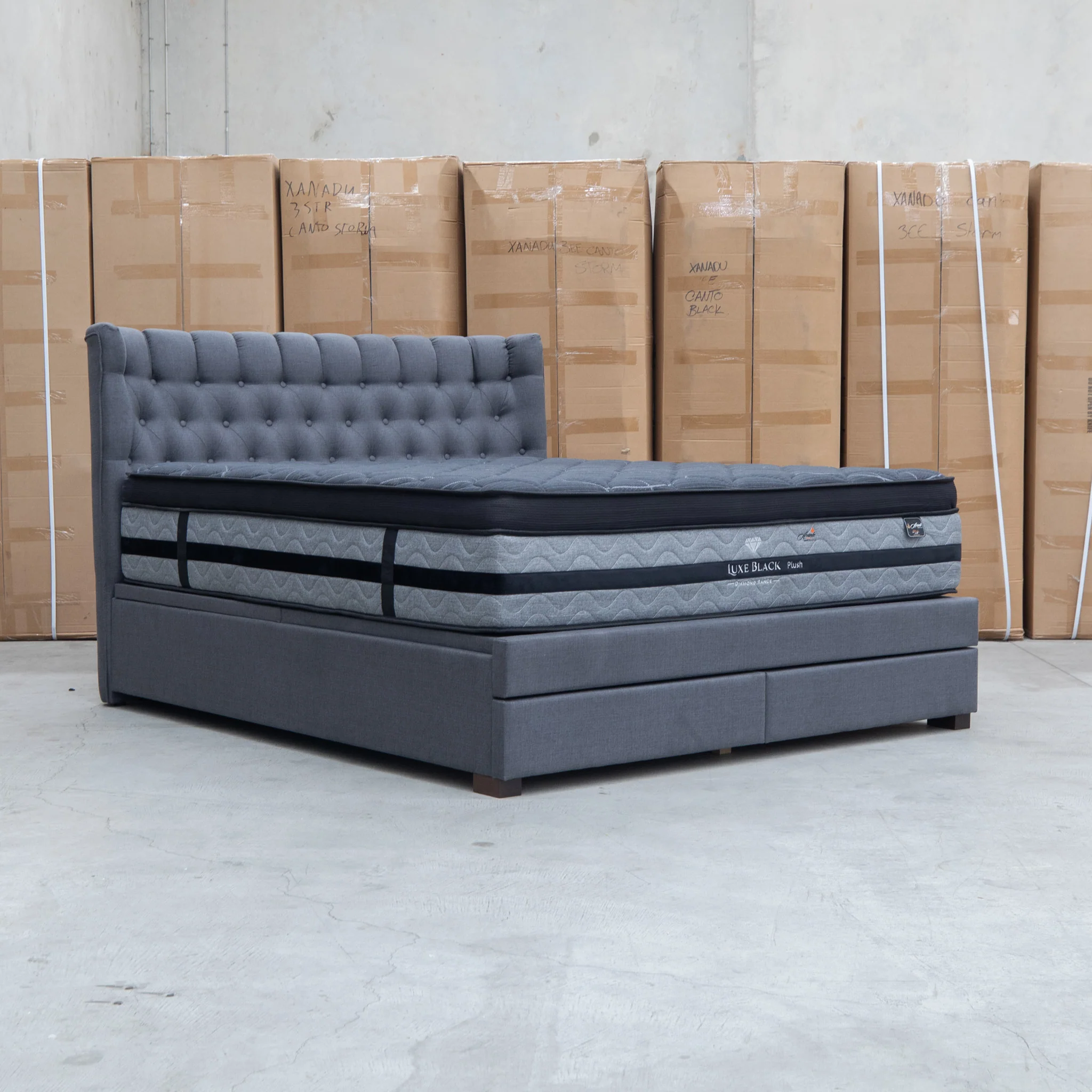 Blake Queen Upholstered Gas Lift Storage Bed - Charcoal - Image 18