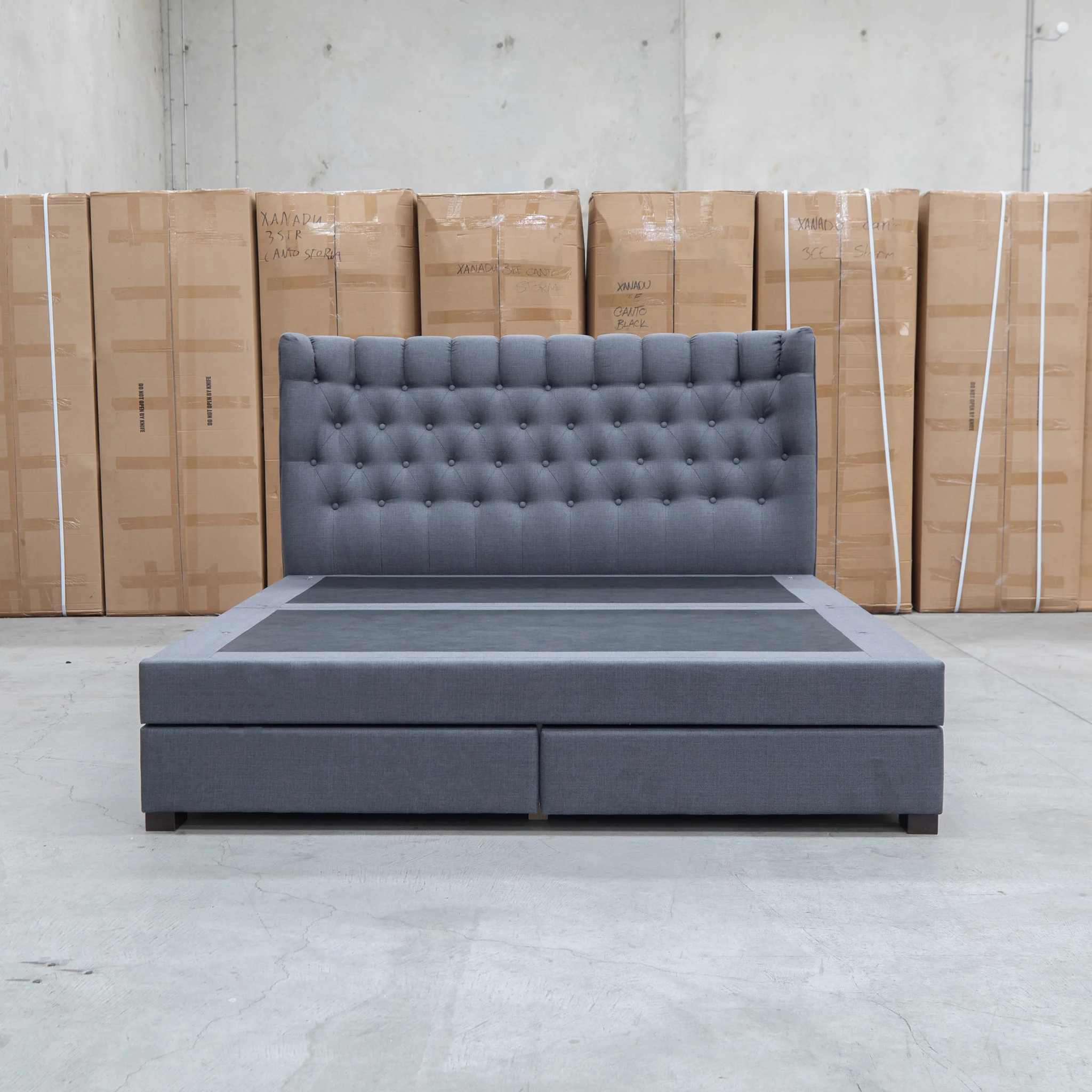 Blake Queen Upholstered Gas Lift Storage Bed - Charcoal - Image 5