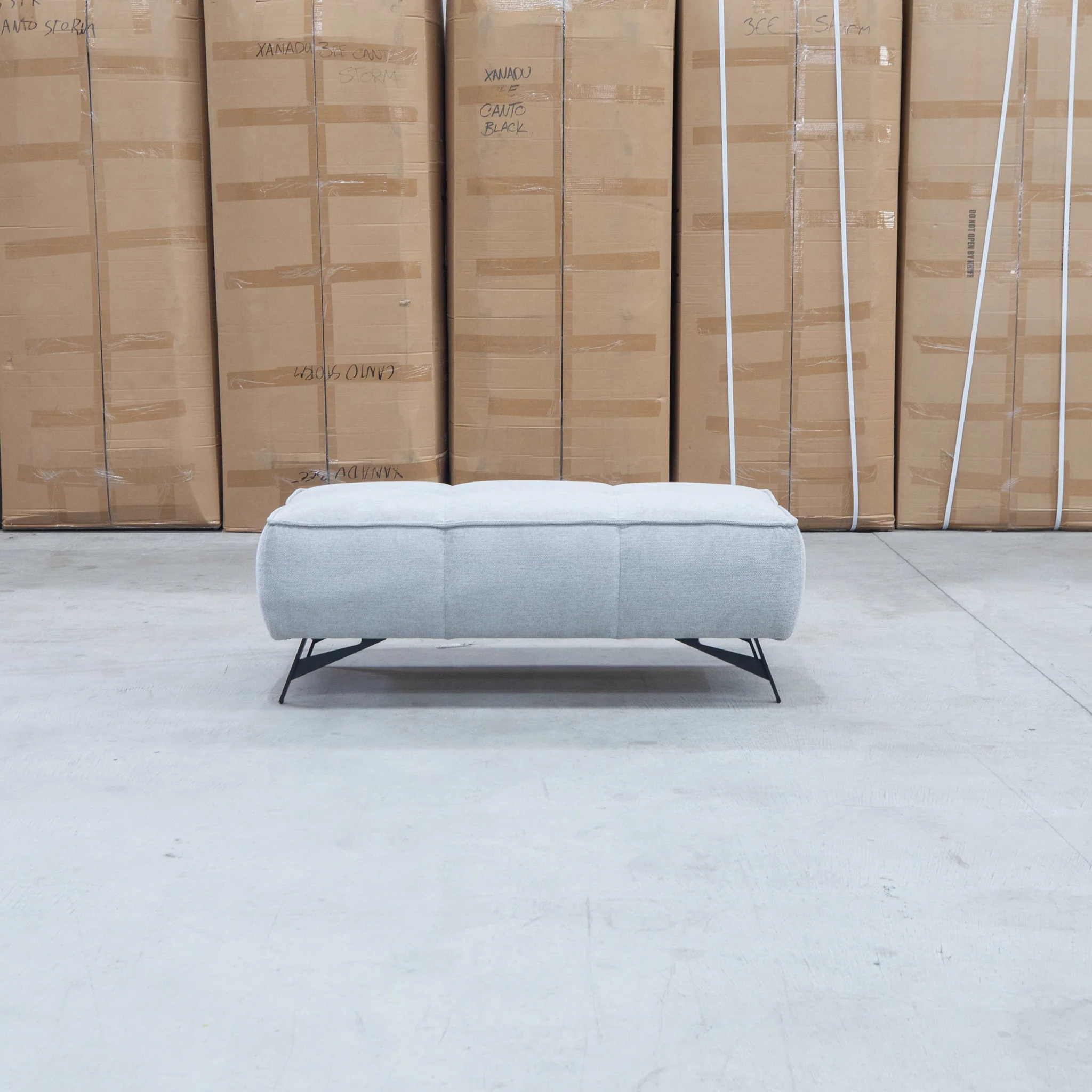 Bliss Fabric Ottoman - Pewter - Image 3