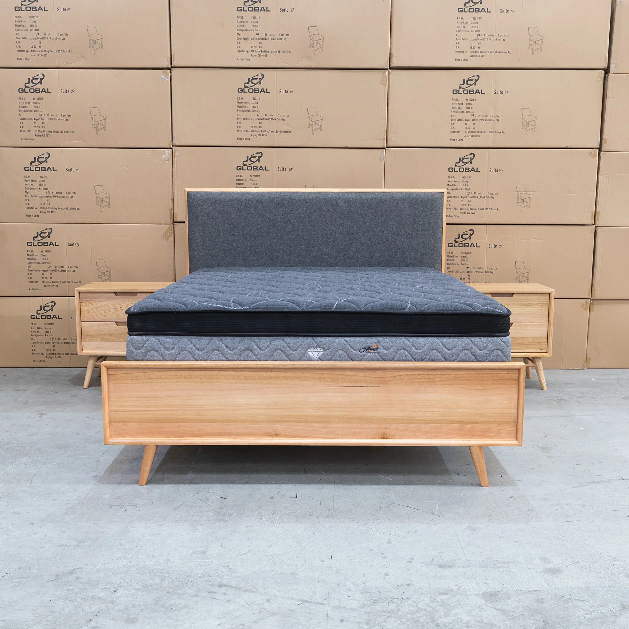 Brooklyn Messmate Hardwood & Fabric King Bed - Image 5