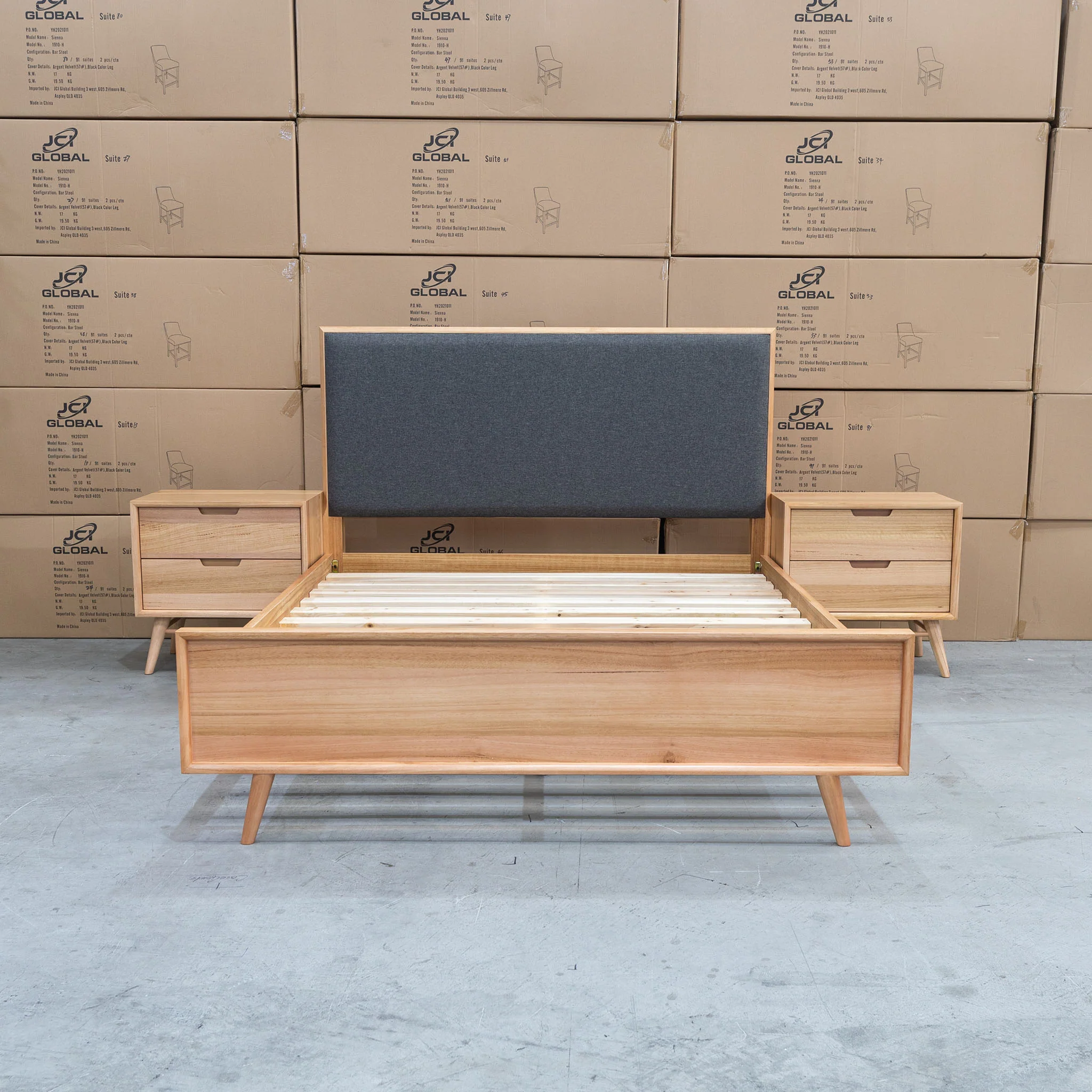 Brooklyn Messmate Hardwood & Fabric King Bed - Image 7