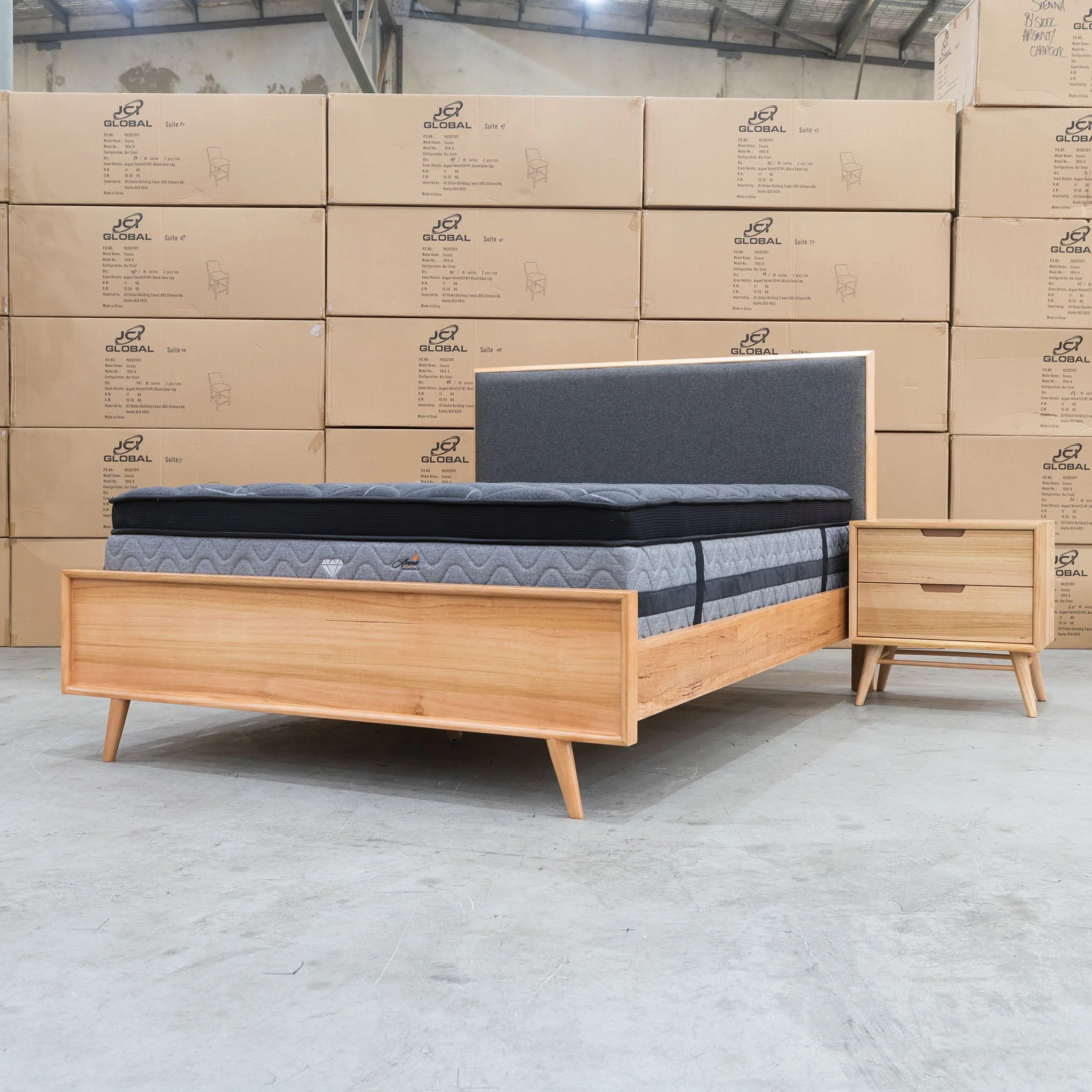 Brooklyn Messmate Hardwood & Fabric Queen Bed - Image 7