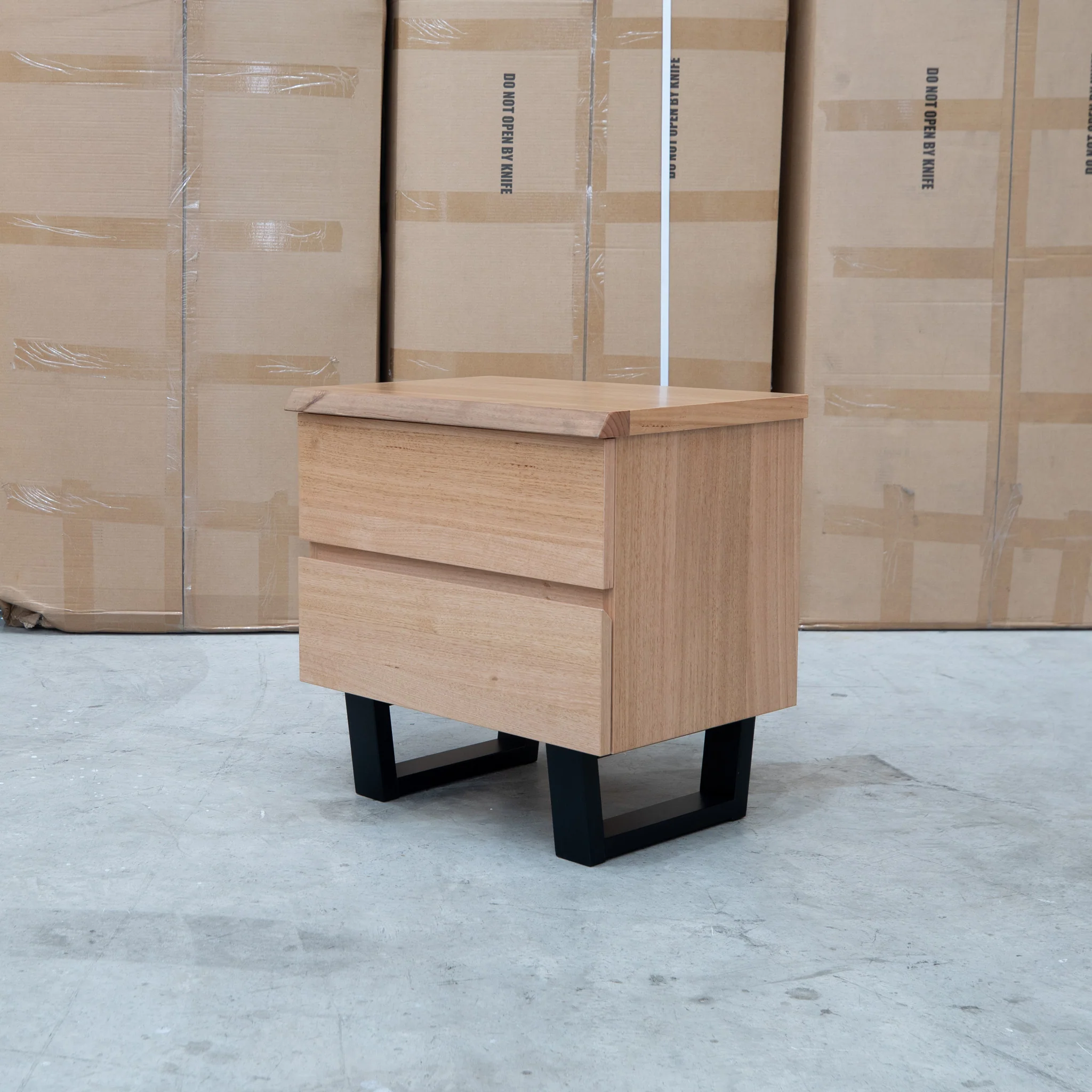 Byron Two Drawer Australian Messmate Hardwood Bedside - Image 4