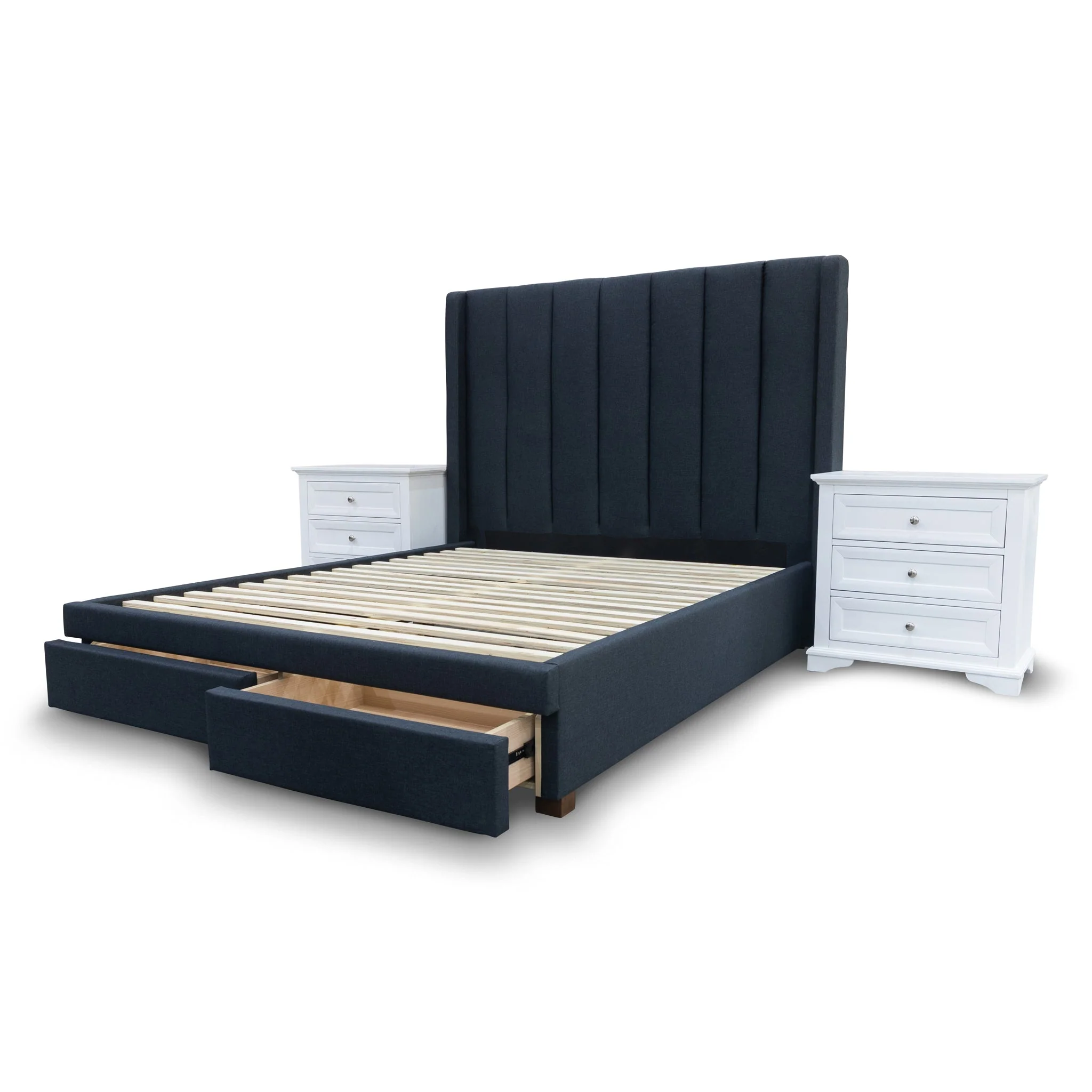 Chester Queen Fabric Storage Bed - Charcoal - Image 16