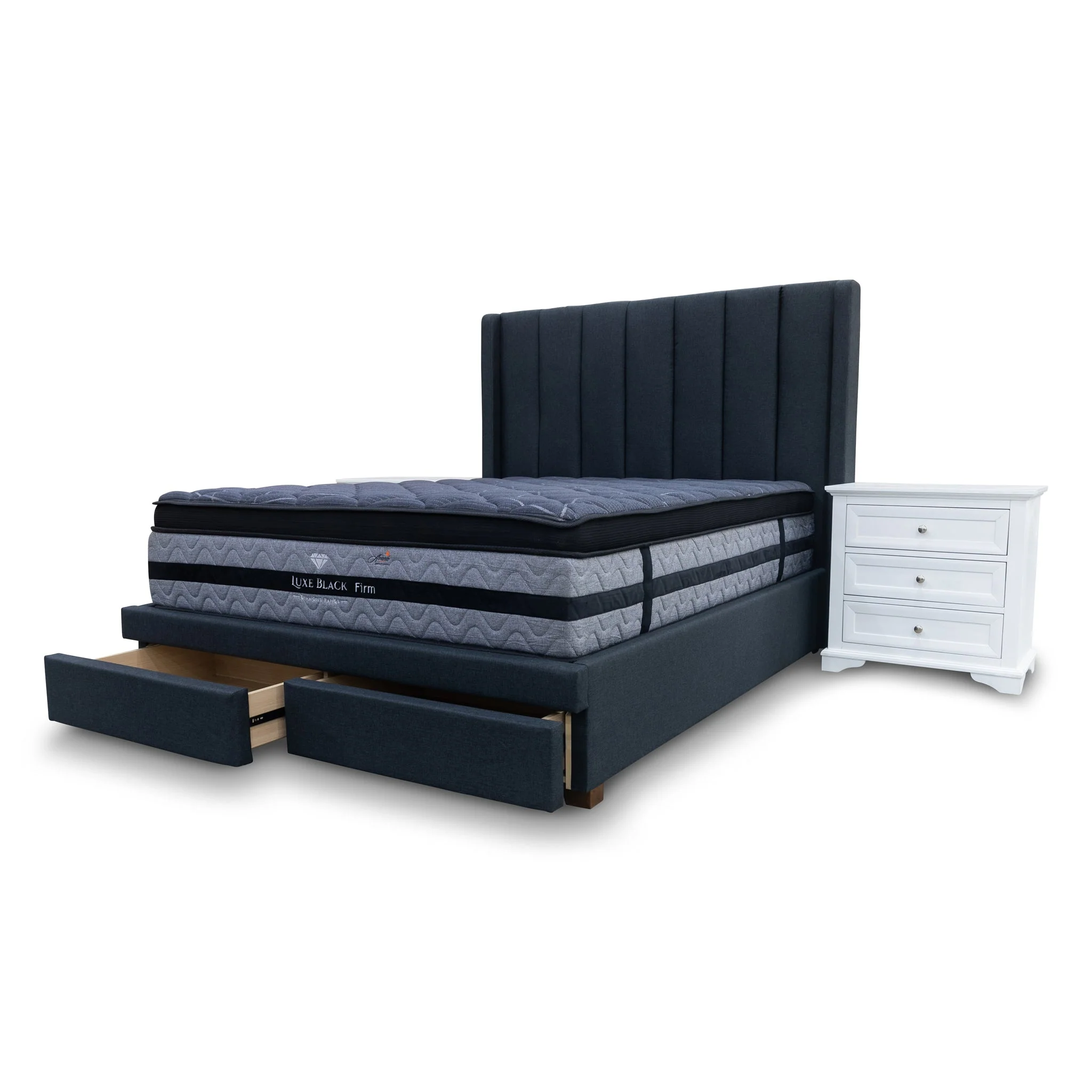 Chester Queen Fabric Storage Bed - Charcoal - Image 17