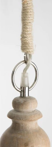 Clear Glass Pendant Antique Light with Wood Finial  - Natural/Clear - VE25 - Available In-Store Only - Image 3