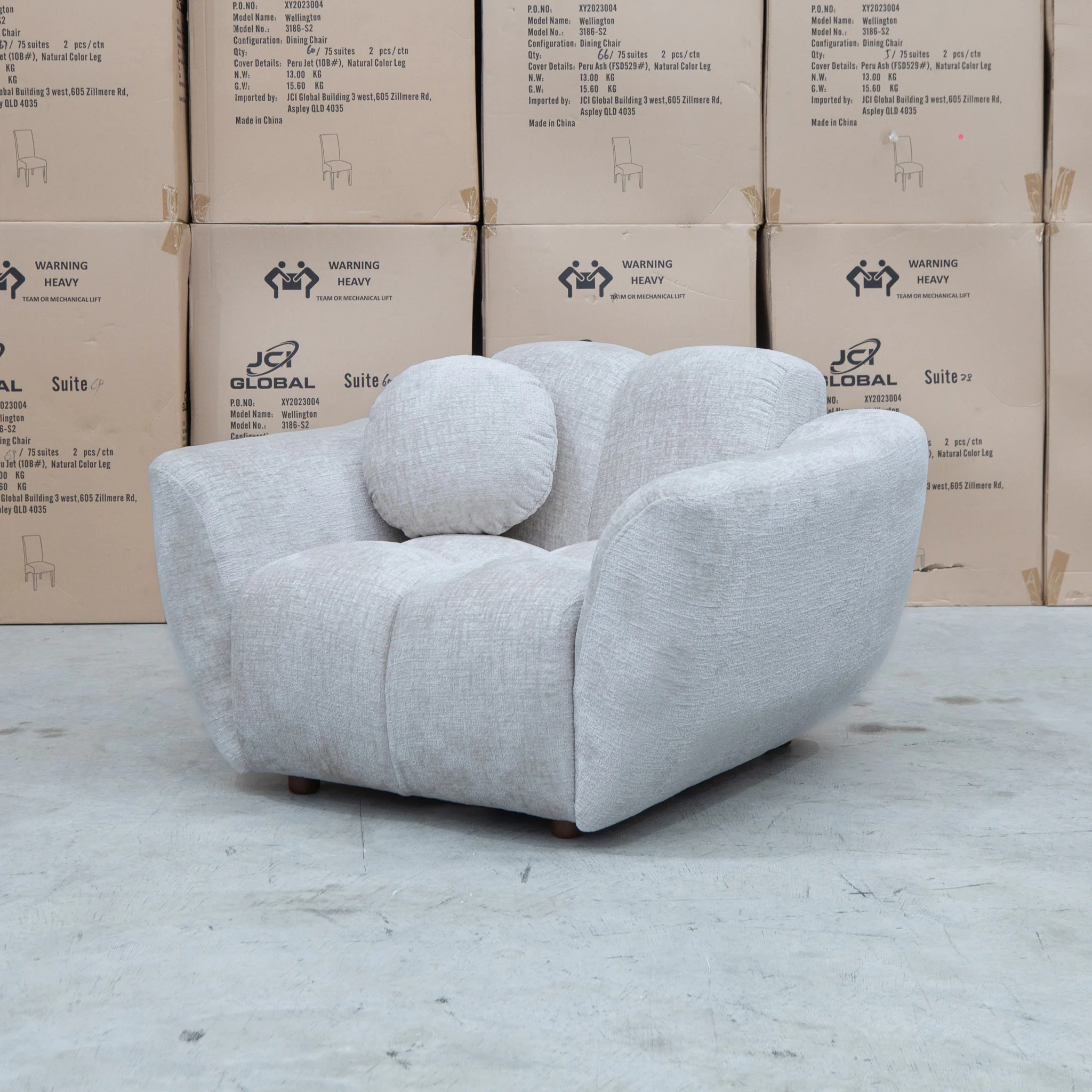 Cloud Plush Fabric Single Armchair - Oat - Image 4