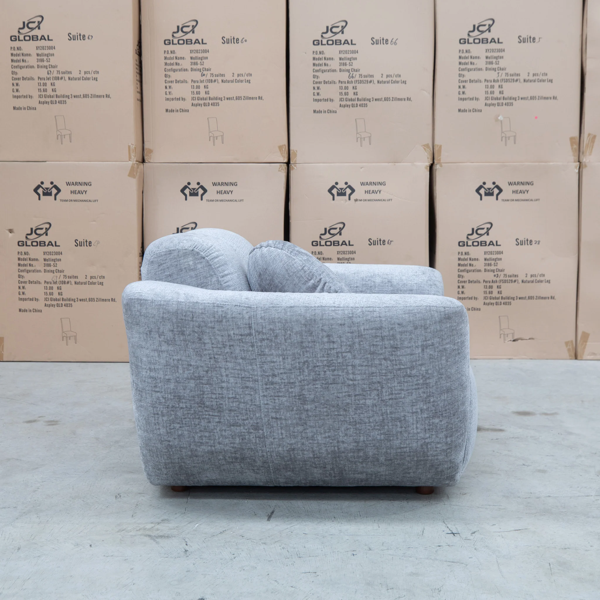 Cloud Plush Fabric Single Armchair - Slate - Image 4