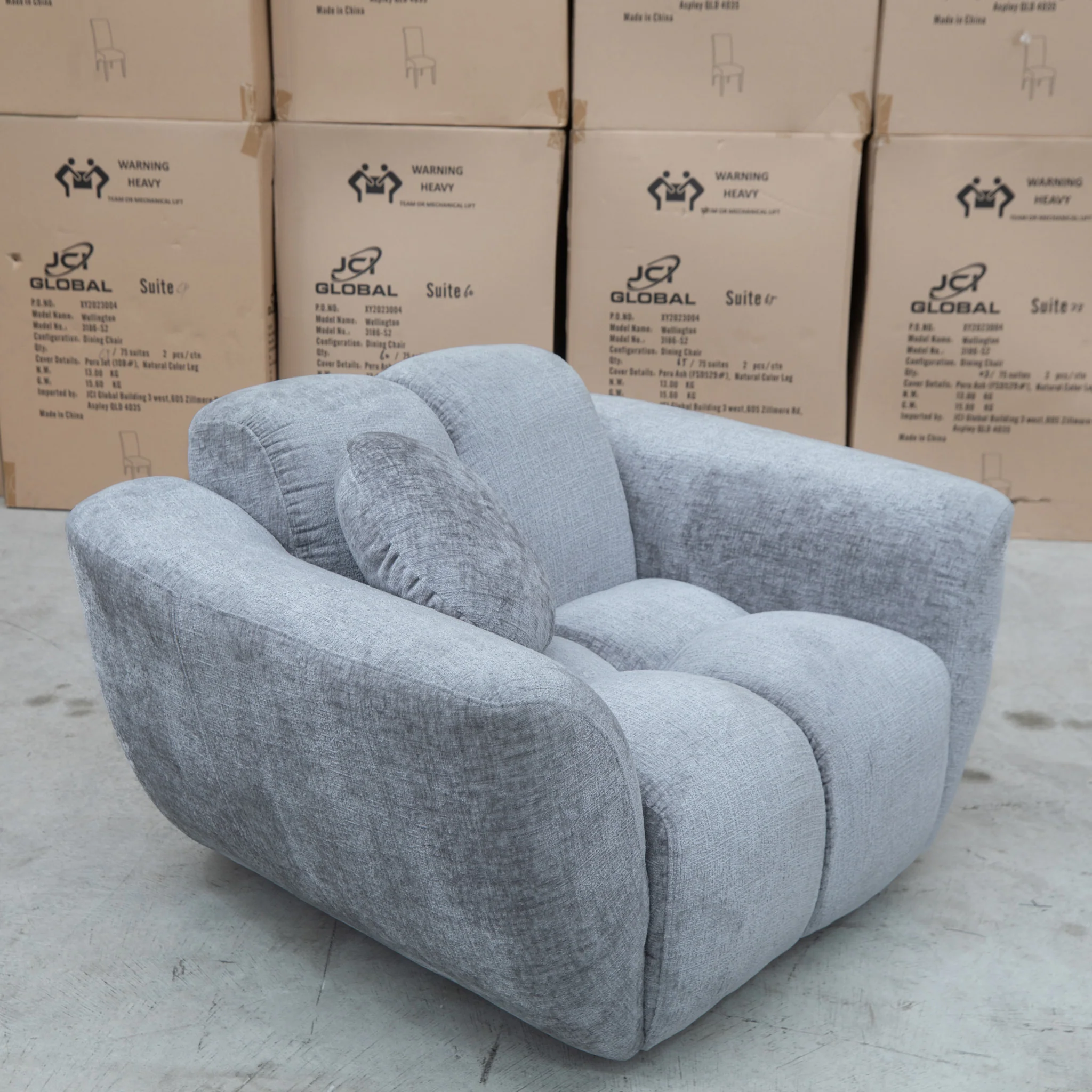 Cloud Plush Fabric Single Armchair - Slate - Image 5