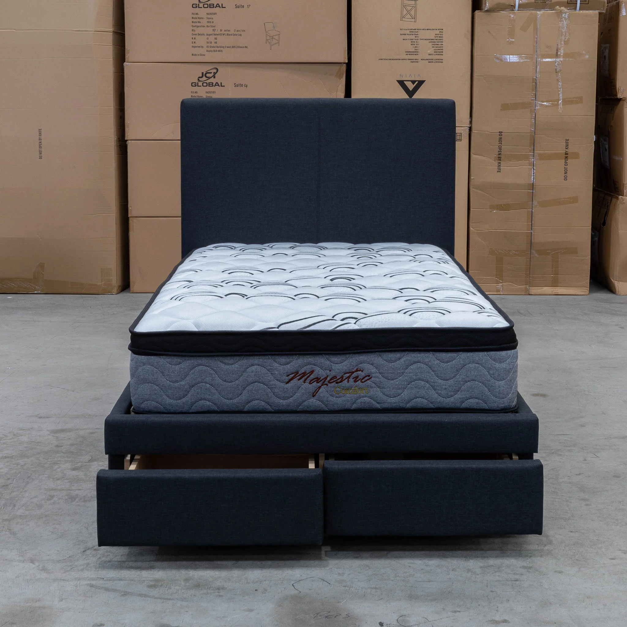 Cooper King Single Fabric Storage Bed - Charcoal - Available After 13th March - Image 8