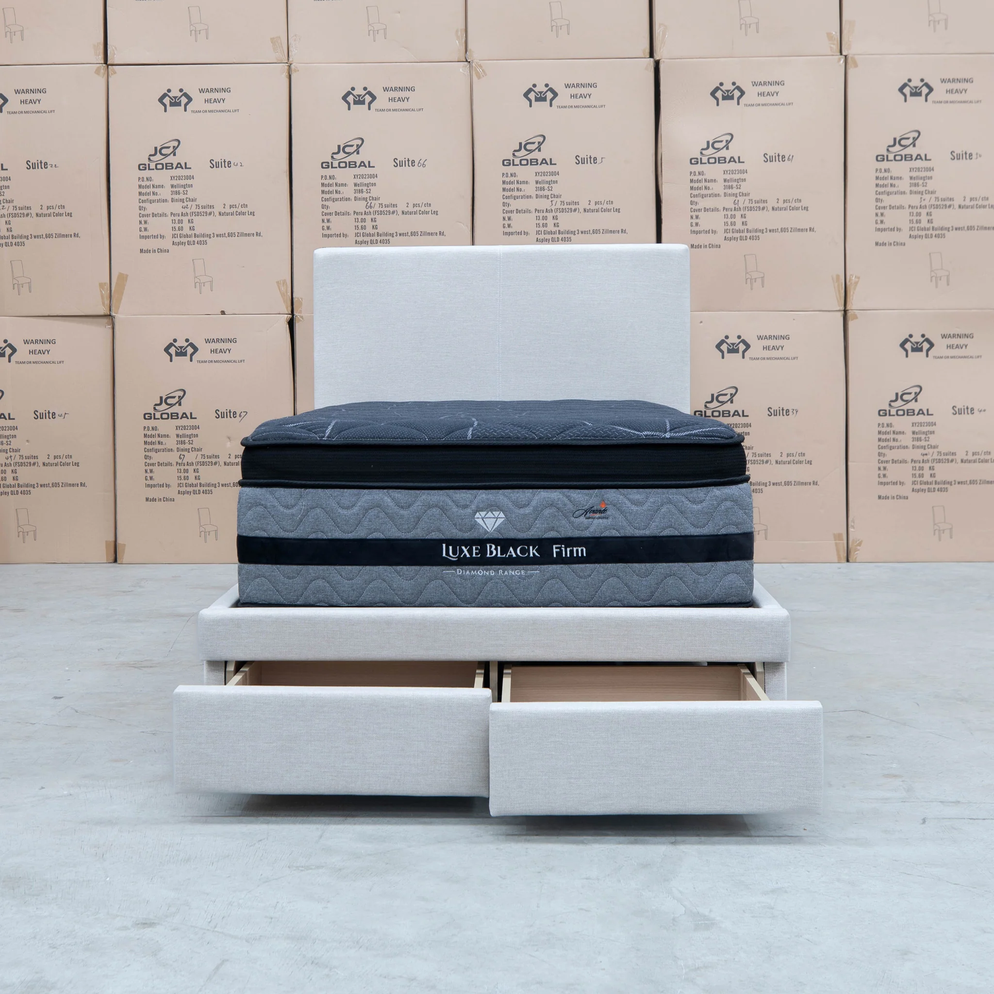 Cooper King Single Fabric Storage Bed - Oat White - Available After 13th March - Image 13