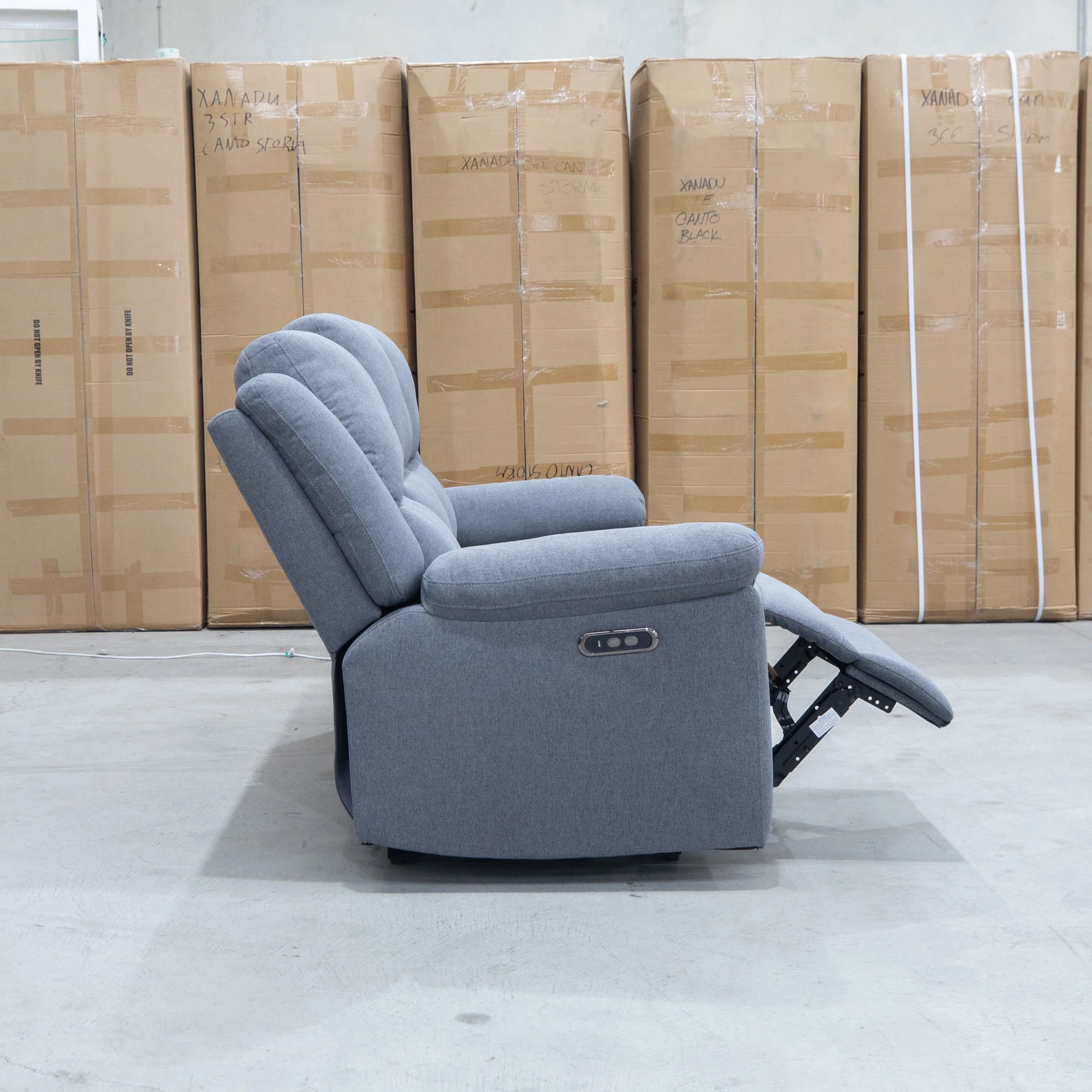 Coral Three Seat Electric Reclining Lounge - Slate - Image 10