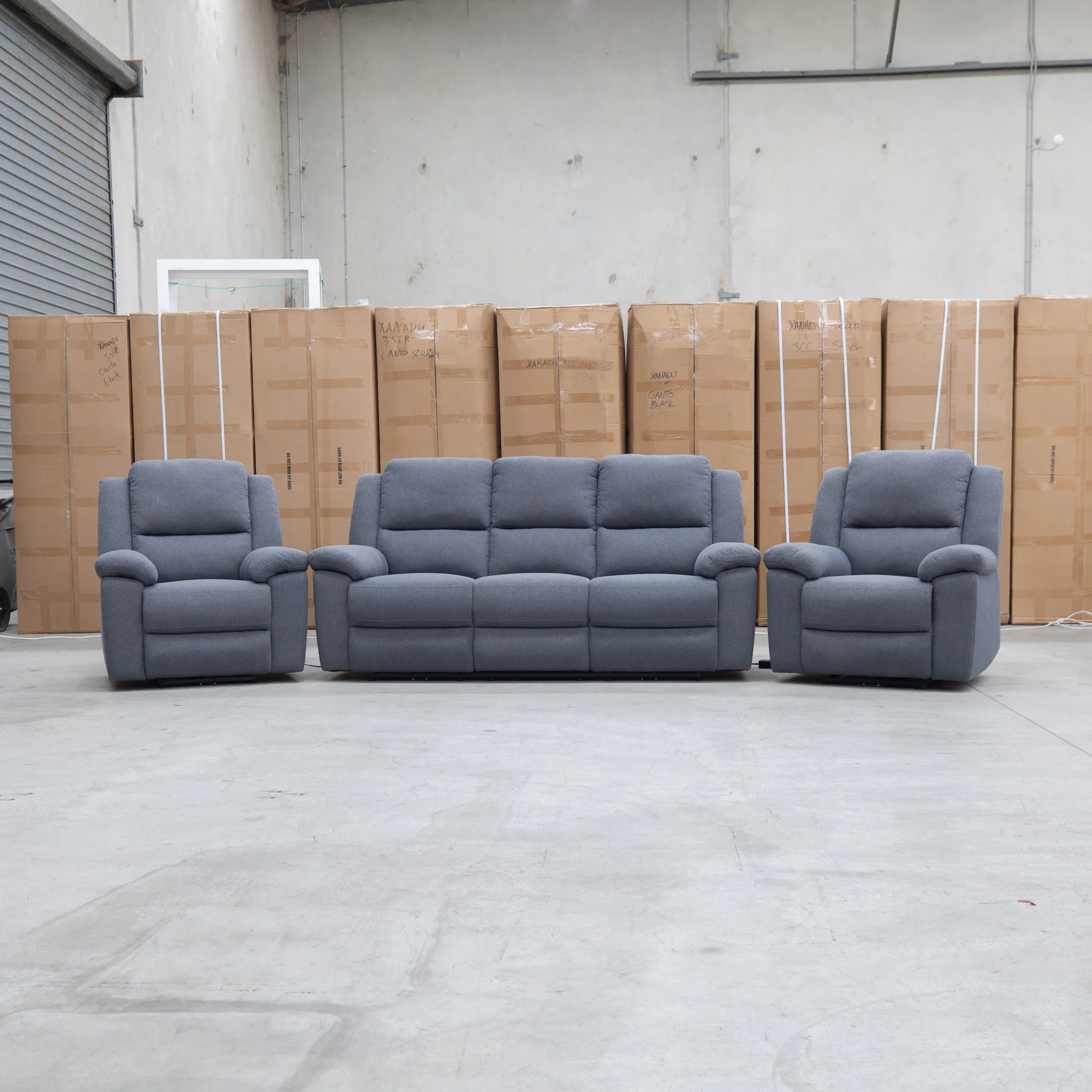 Coral Three Seat Electric Reclining Lounge - Slate - Image 13