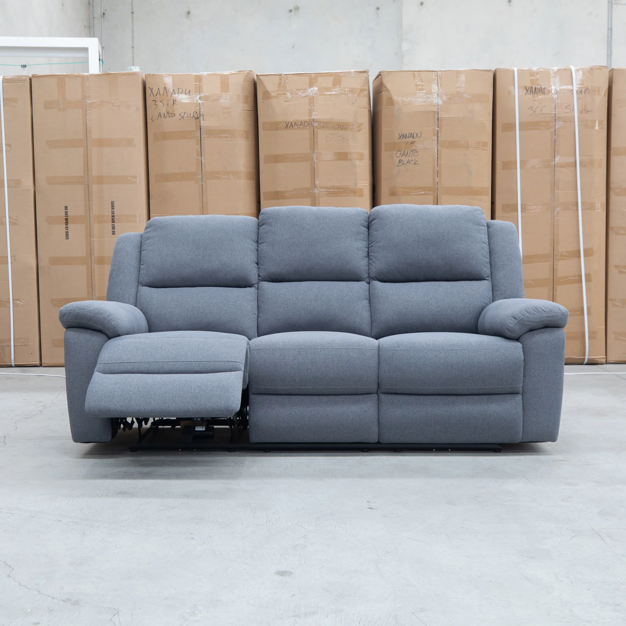 Coral Three Seat Electric Reclining Lounge - Slate - Image 3
