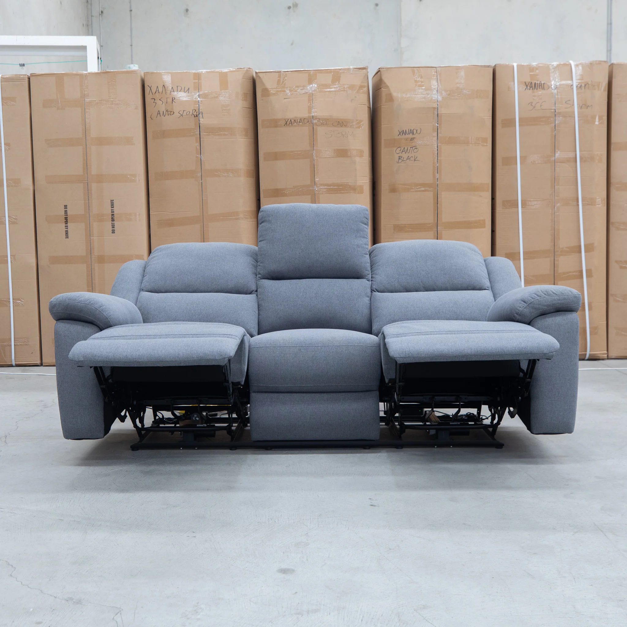 Coral Three Seat Electric Reclining Lounge - Slate - Image 4