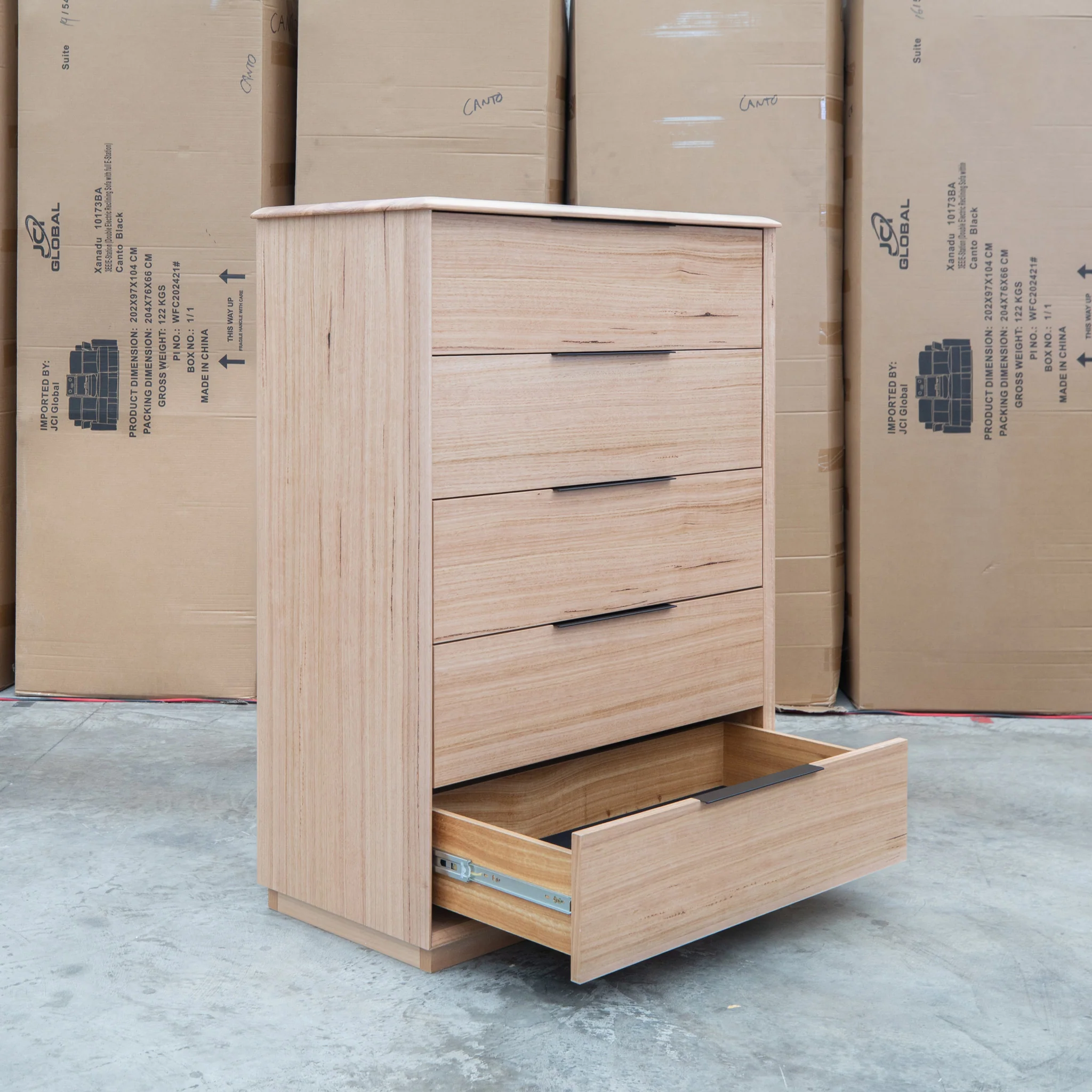 Dalton Messmate Hardwood 5 Drawer Tallboy - Image 4