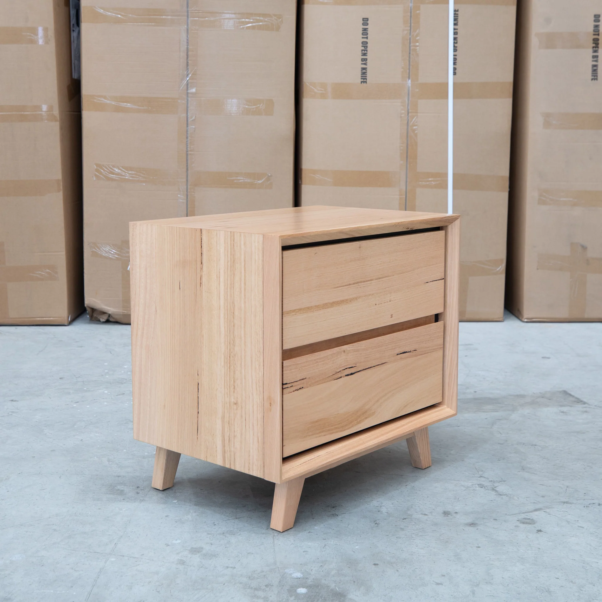 Dayton Two Drawer Australian Messmate Hardwood Bedside - Image 3